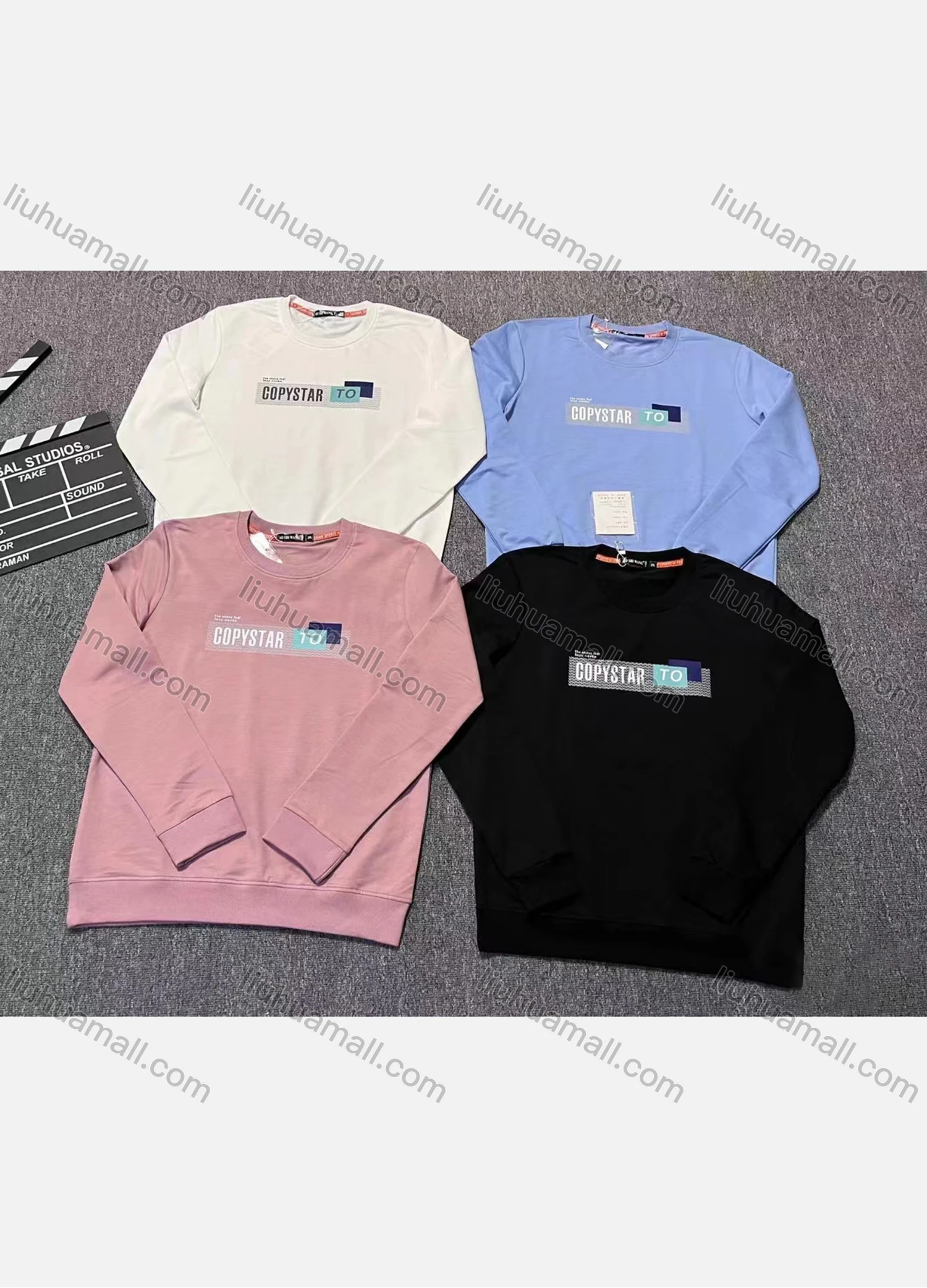 Wholesale Men's Casual Letter Print Round Neck Long Sleeve Sweatshirt - Liuhuamall