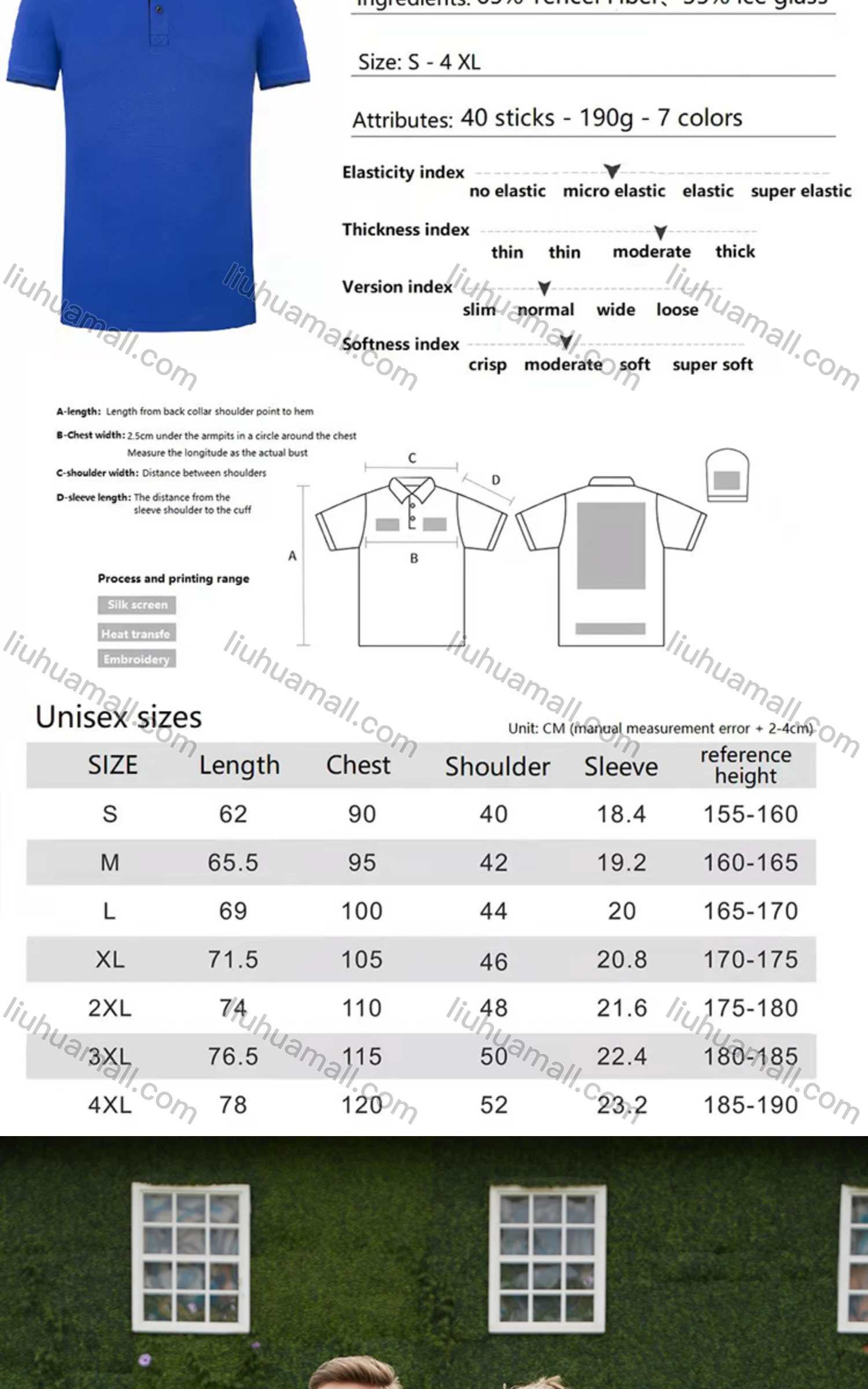 Wholesale Unisex Casual Slim Fit Short Sleeve Striped Trim Button Front Polo Shirts - Liuhuamall