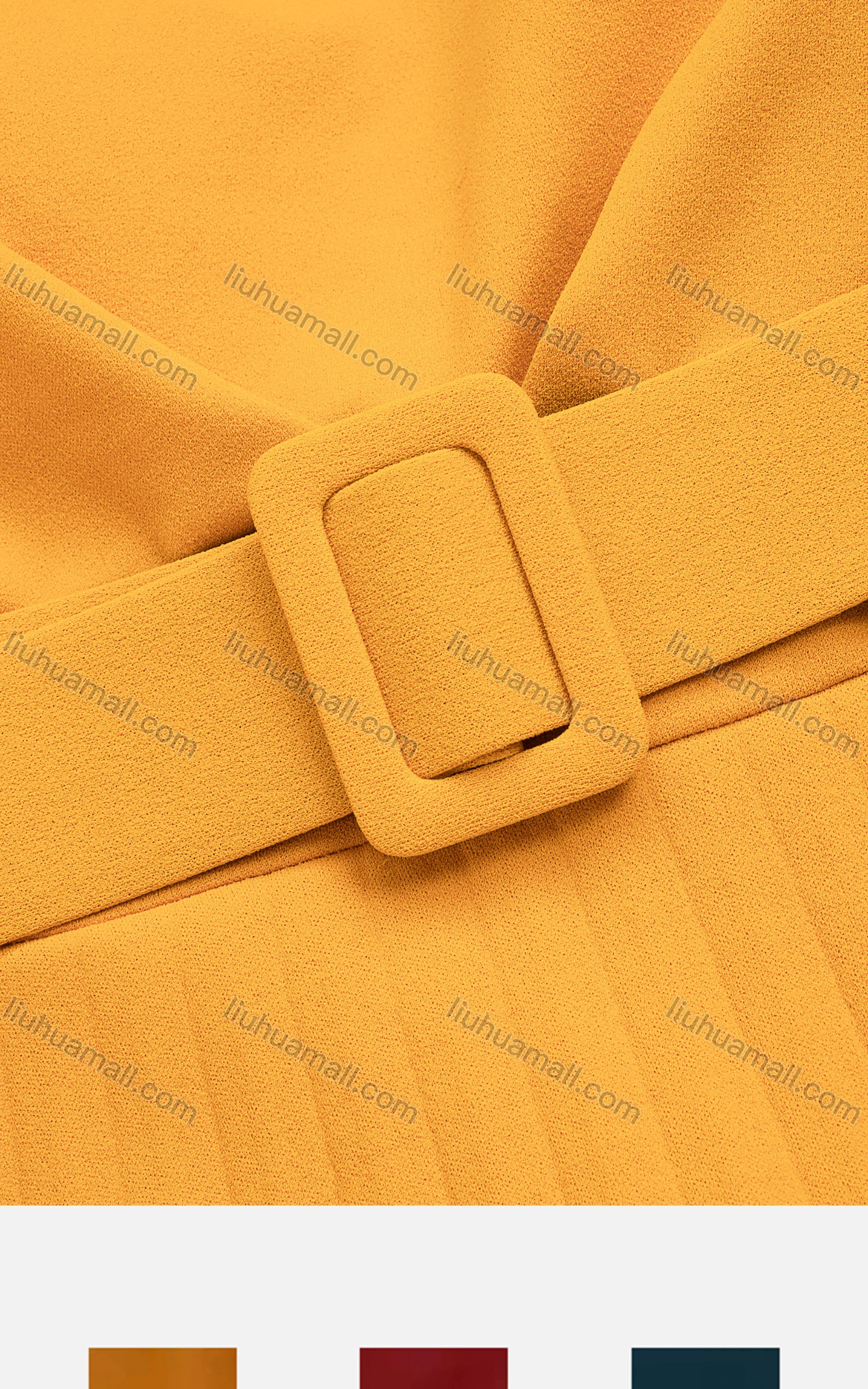 Wholesale Women's Casual Crew Neck Ruffle Sleeve Maxi Dress With Belt - Liuhuamall