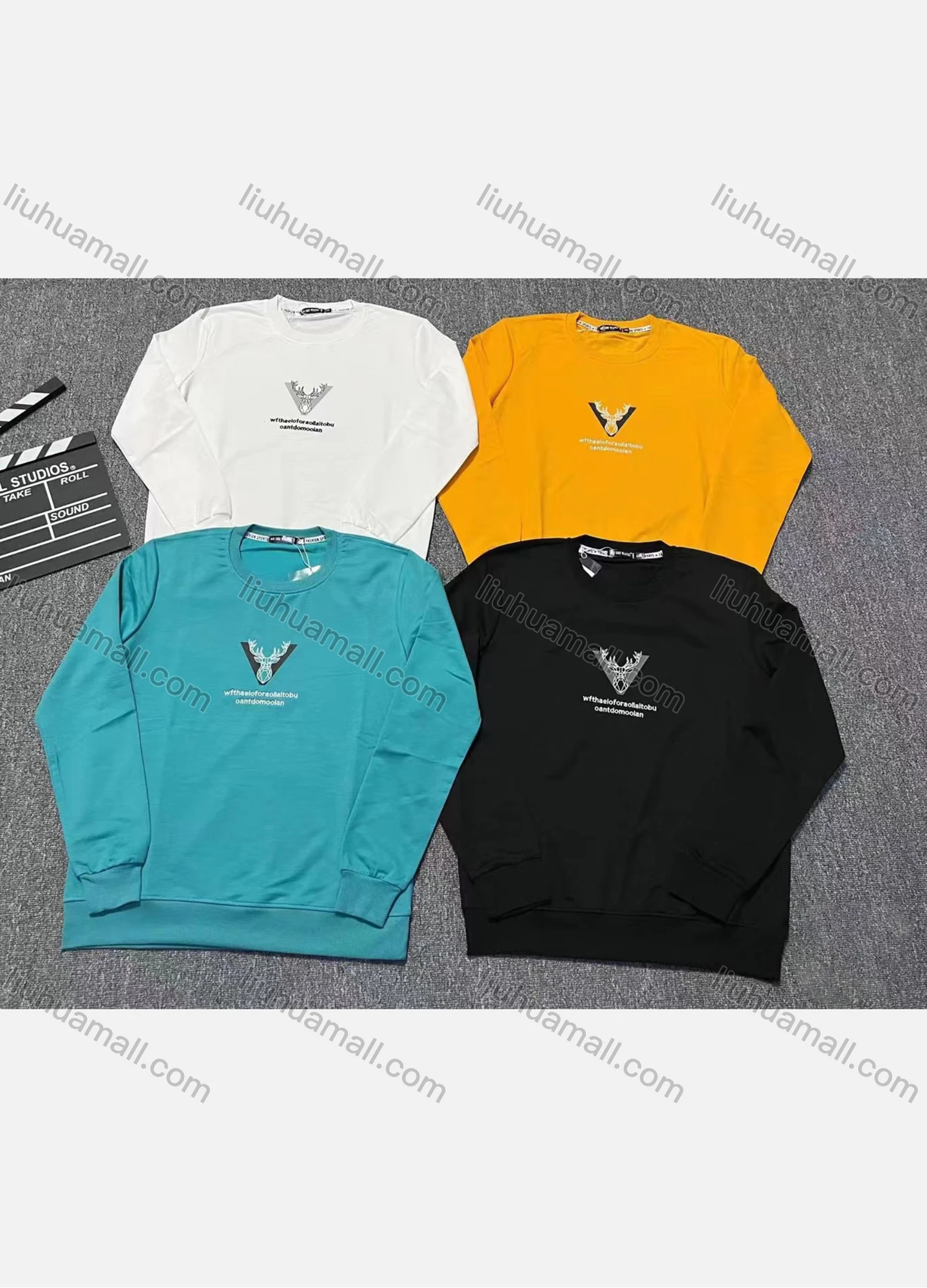 Wholesale Men's Casual Icon Print Round Neck Long Sleeve Sweatshirt - Liuhuamall