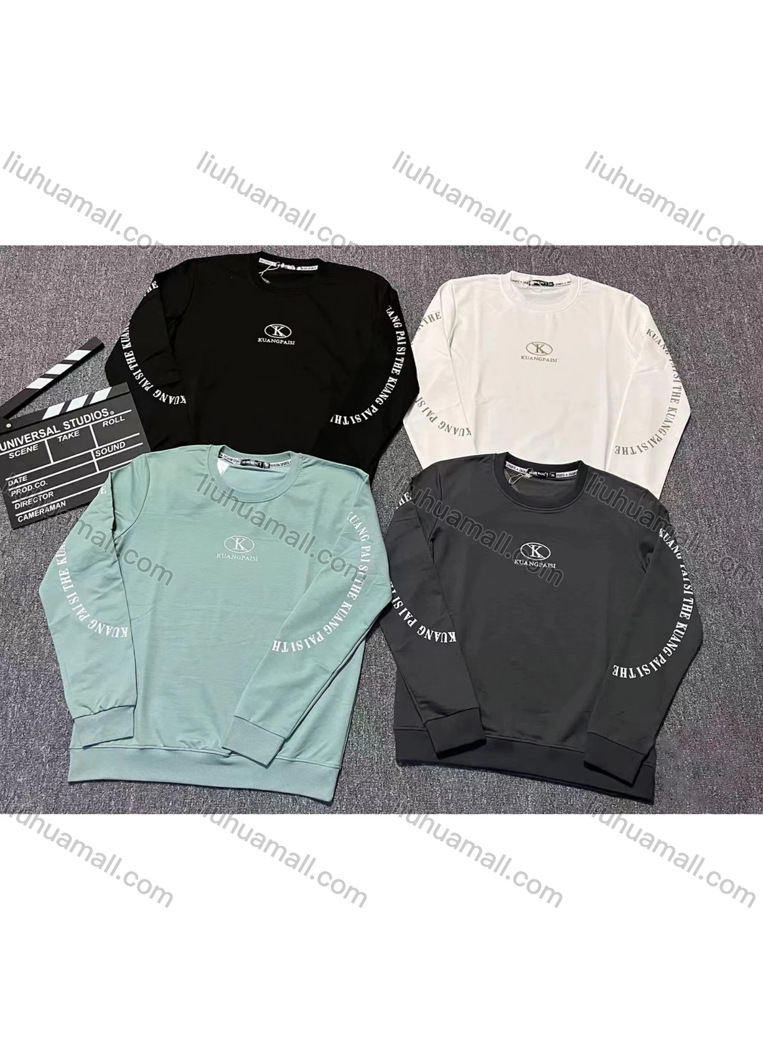 Wholesale Men's Casual Letter Print Round Neck Long Sleeve Sweatshirt - Liuhuamall