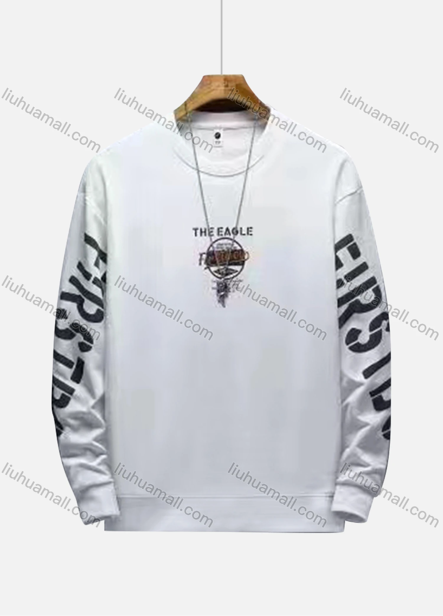 Wholesale Men's Casual Letter Print Round Neck Long Sleeve Sweatshirt - Liuhuamall