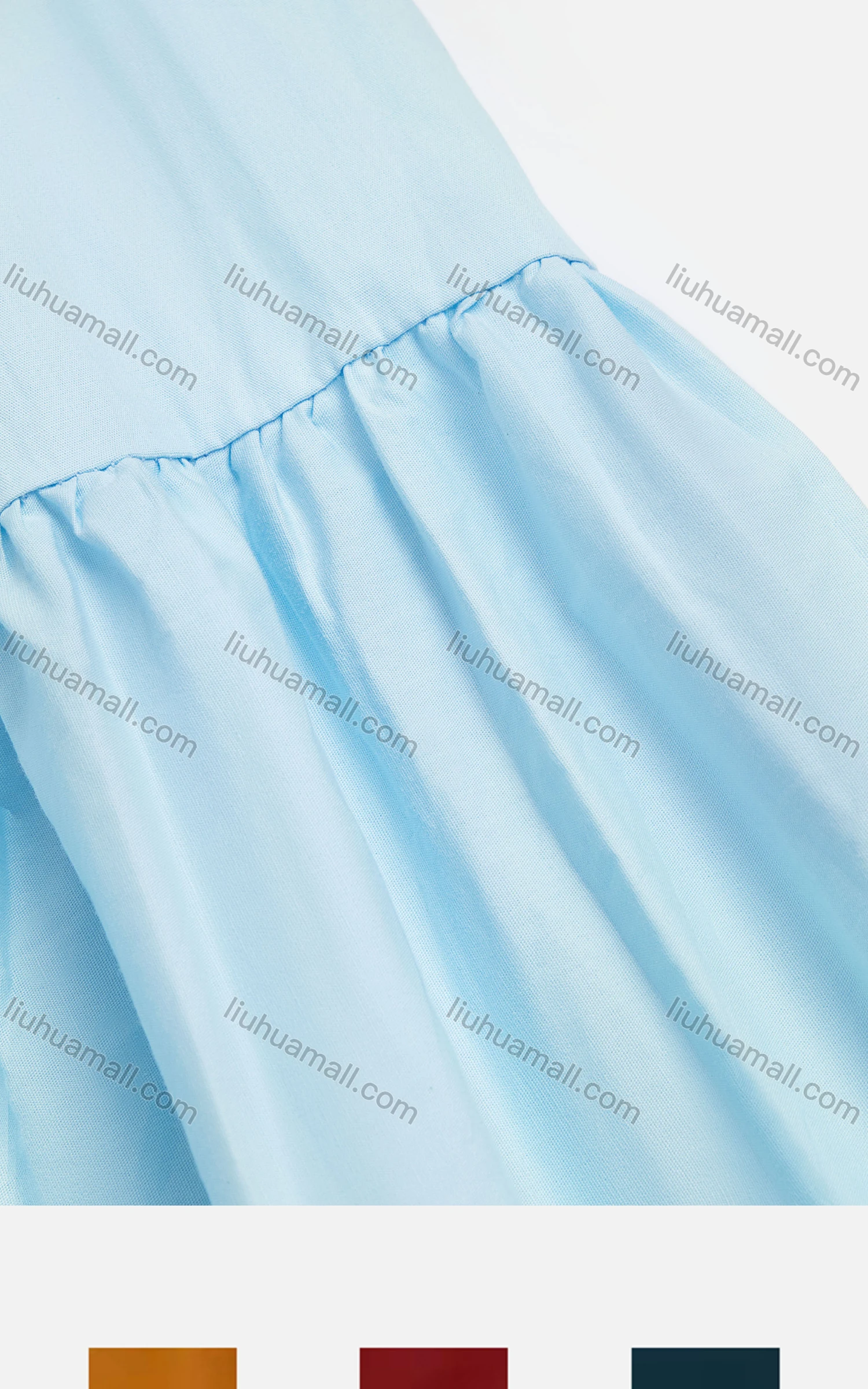 Wholesale Women's Casual Square Neck Plain Ruffle Sleeve Bow Knot Tank Dress - Liuhuamall