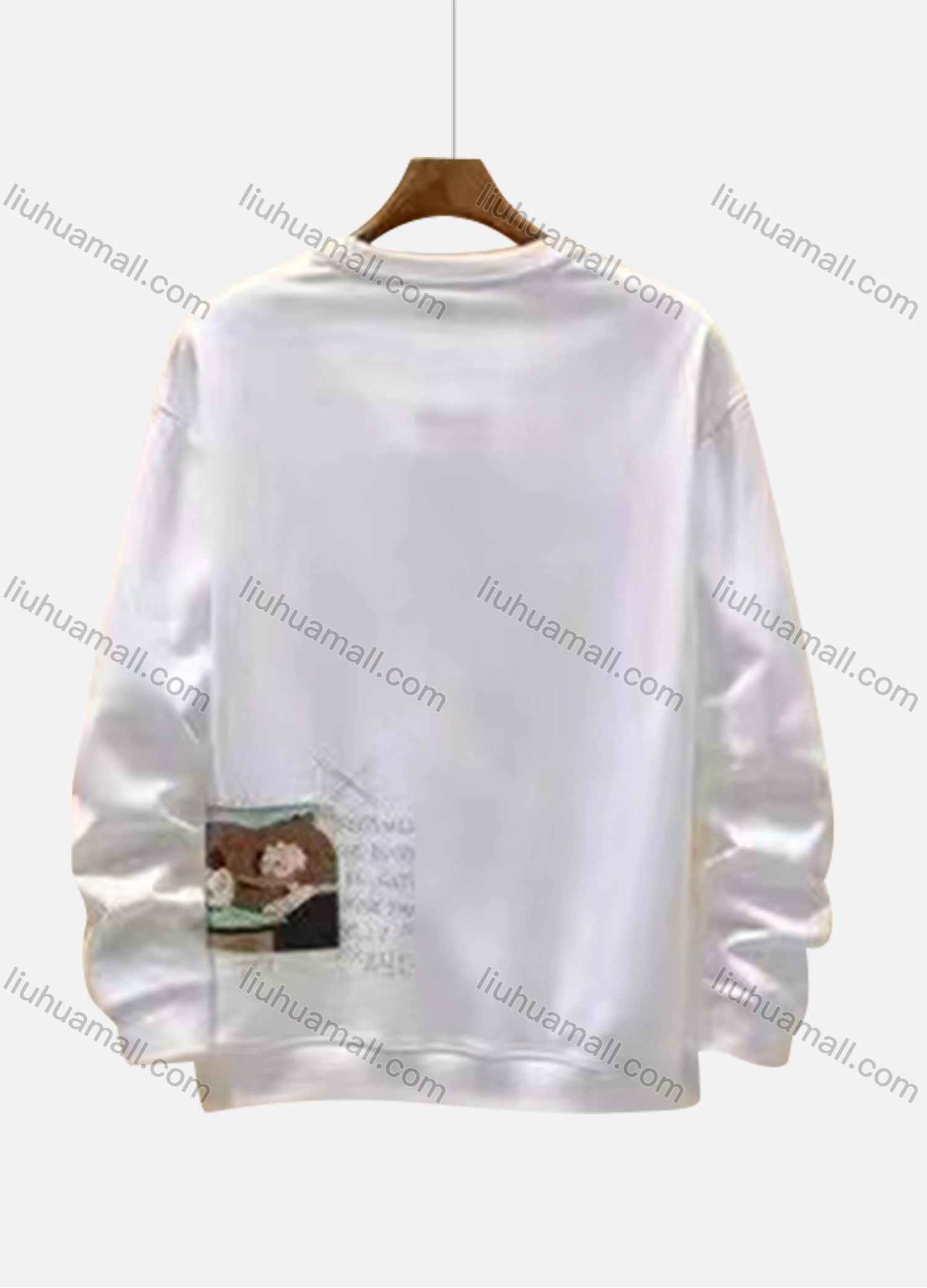 Wholesale Men's Casual Cartoon Letter Print Round Neck Long Sleeve Sweatshirt - Liuhuamall