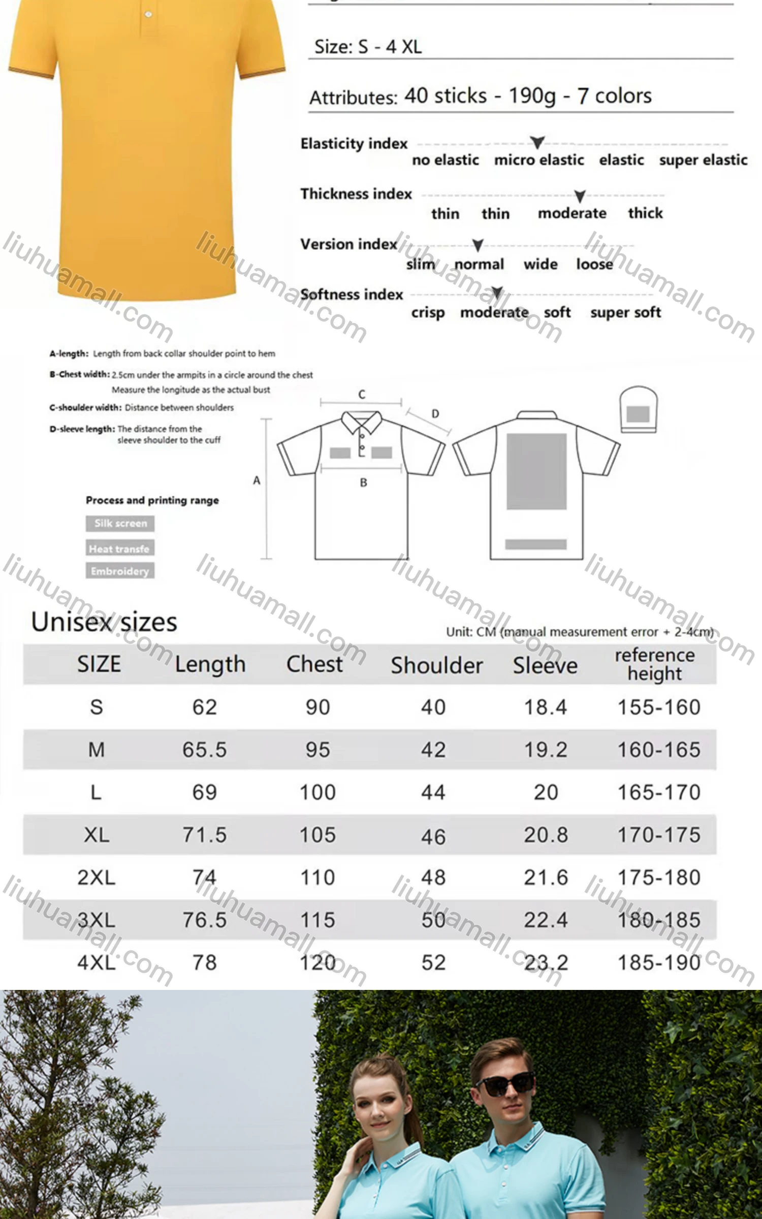 Wholesale Unisex Casual Short Sleeve Letter Striped Trim Button Front Polo Shirts - Liuhuamall