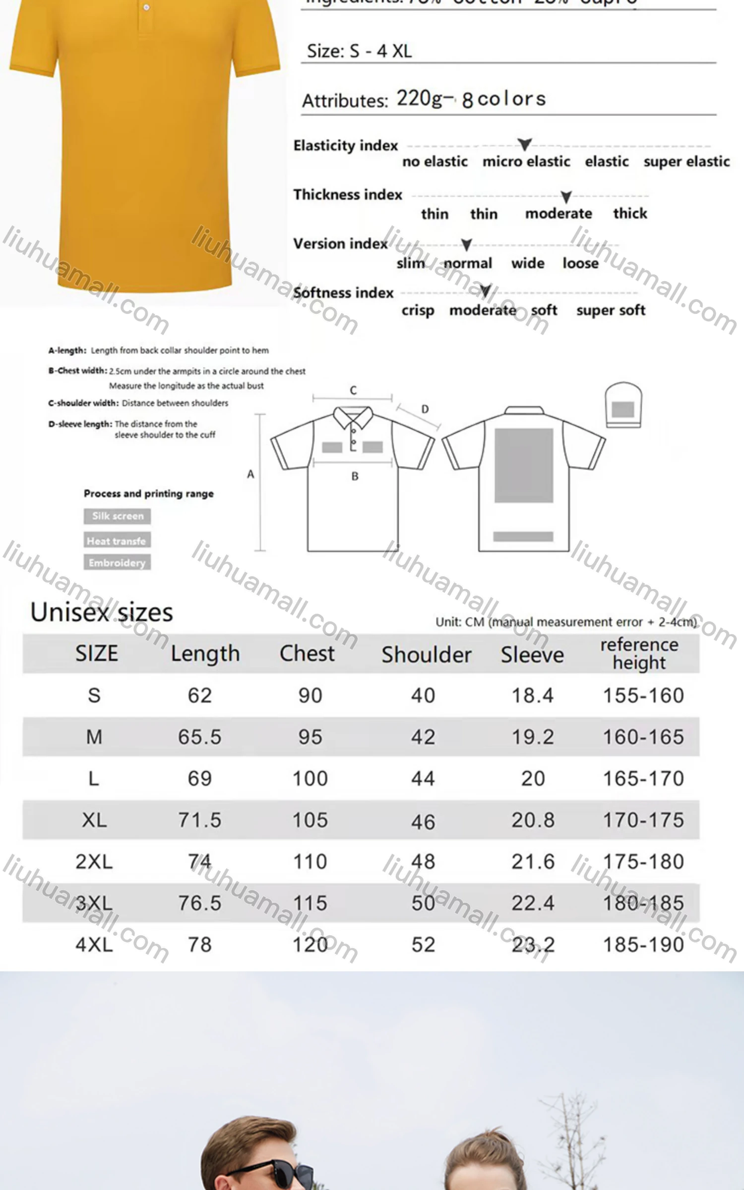 Wholesale Unisex Casual Short Sleeve Button Front Plain Polo Shirts - Liuhuamall