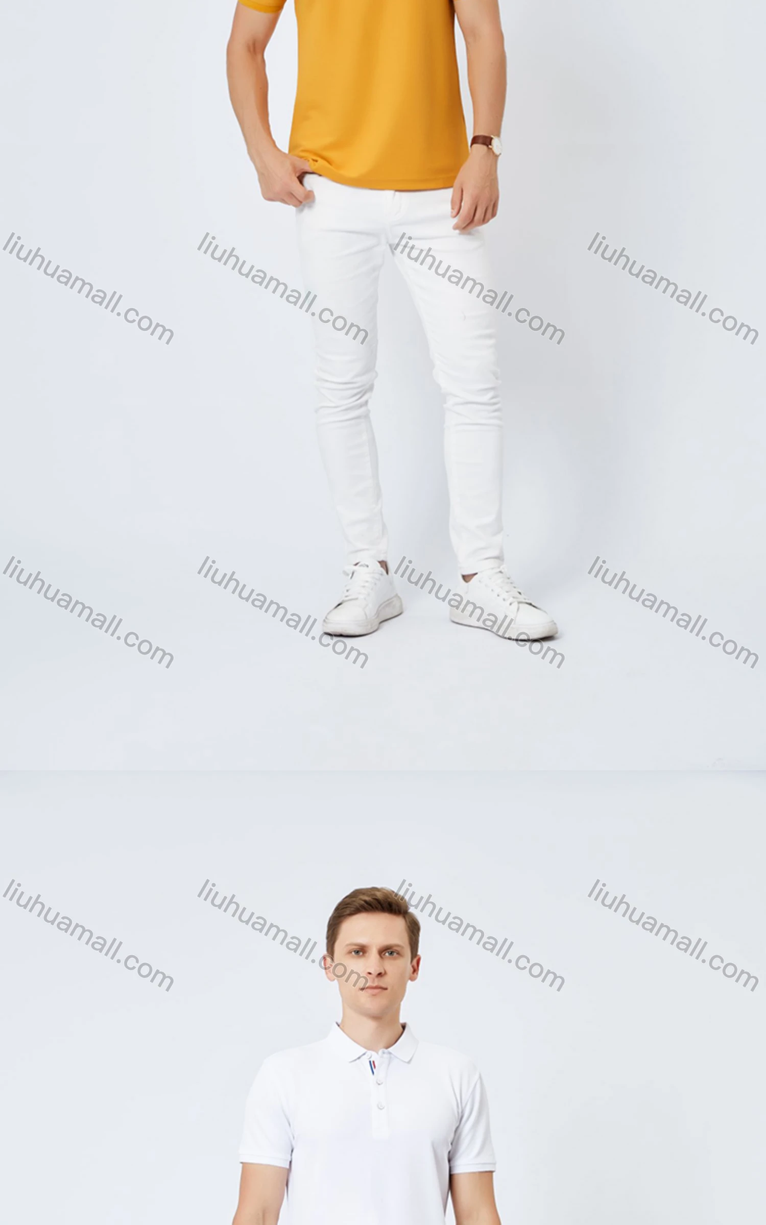 Wholesale Unisex Casual Short Sleeve Button Front Plain Polo Shirts - Liuhuamall