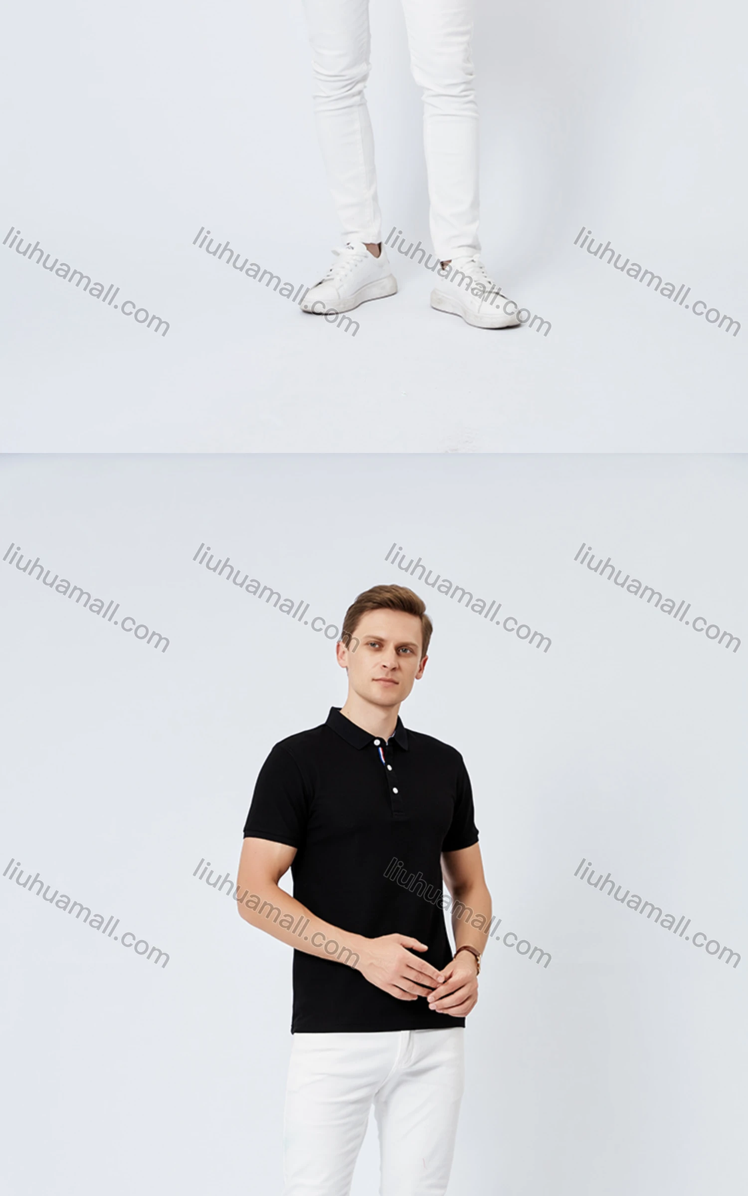 Wholesale Unisex Casual Short Sleeve Button Front Plain Polo Shirts - Liuhuamall