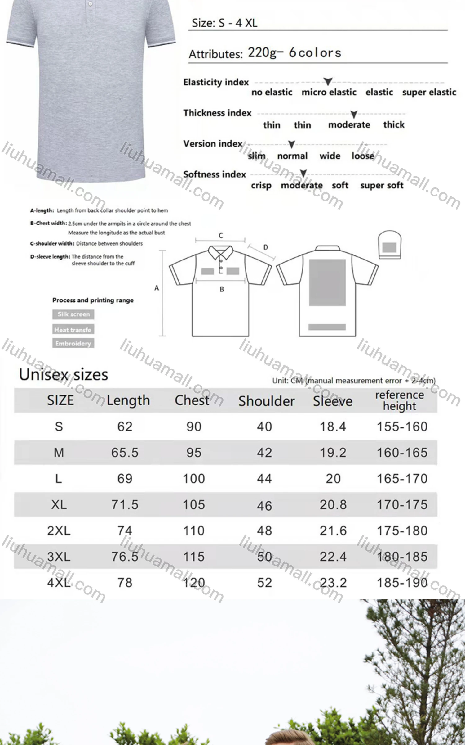 Wholesale Unisex Casual Short Sleeve Letter Striped Trim Button Front Polo Shirts - Liuhuamall