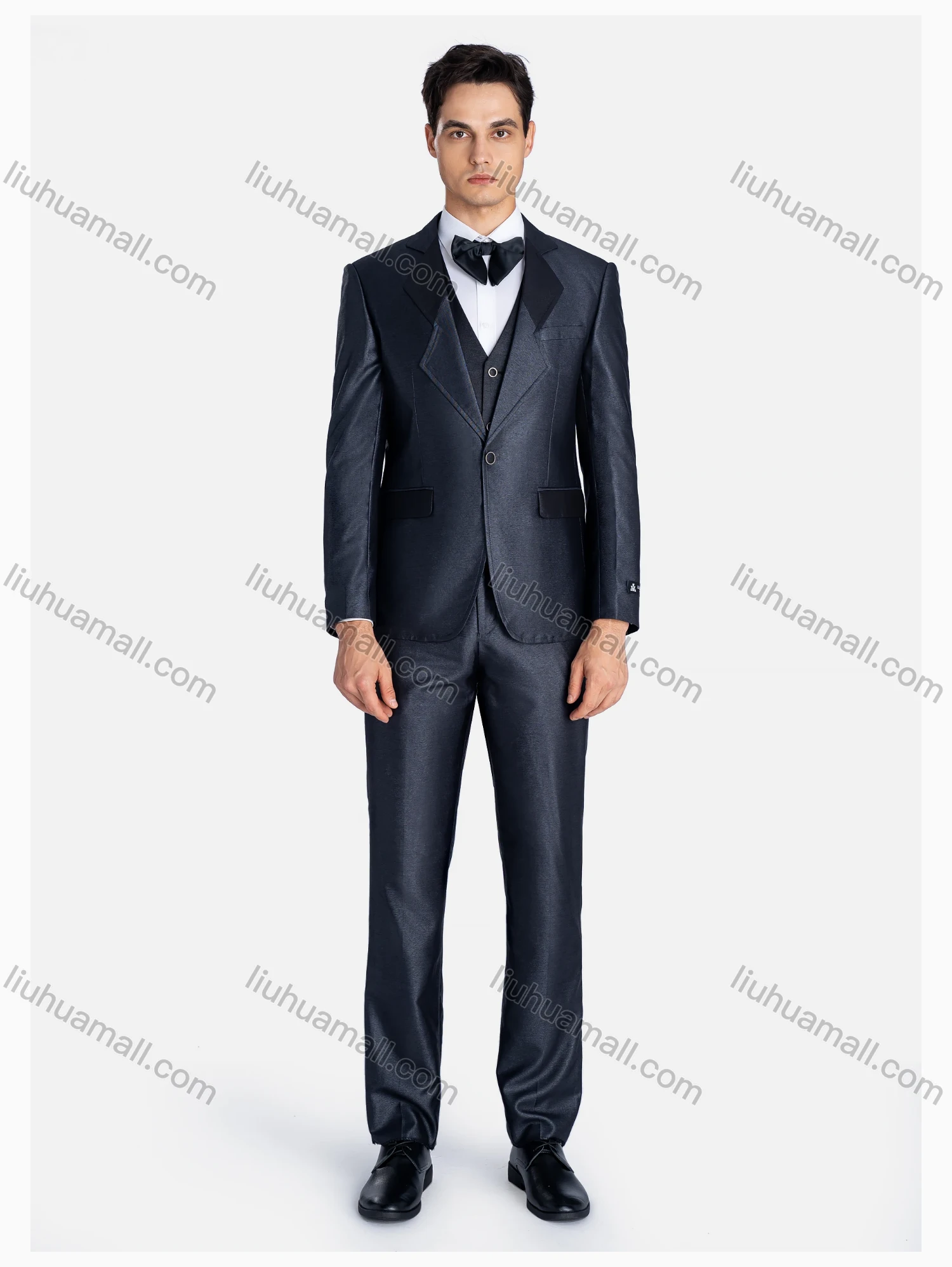Wholesale Men's Formal Lapel Colorblock One Button Blazer & Waistcoat & Pants 3 Pieces Suit Set - Liuhuamall