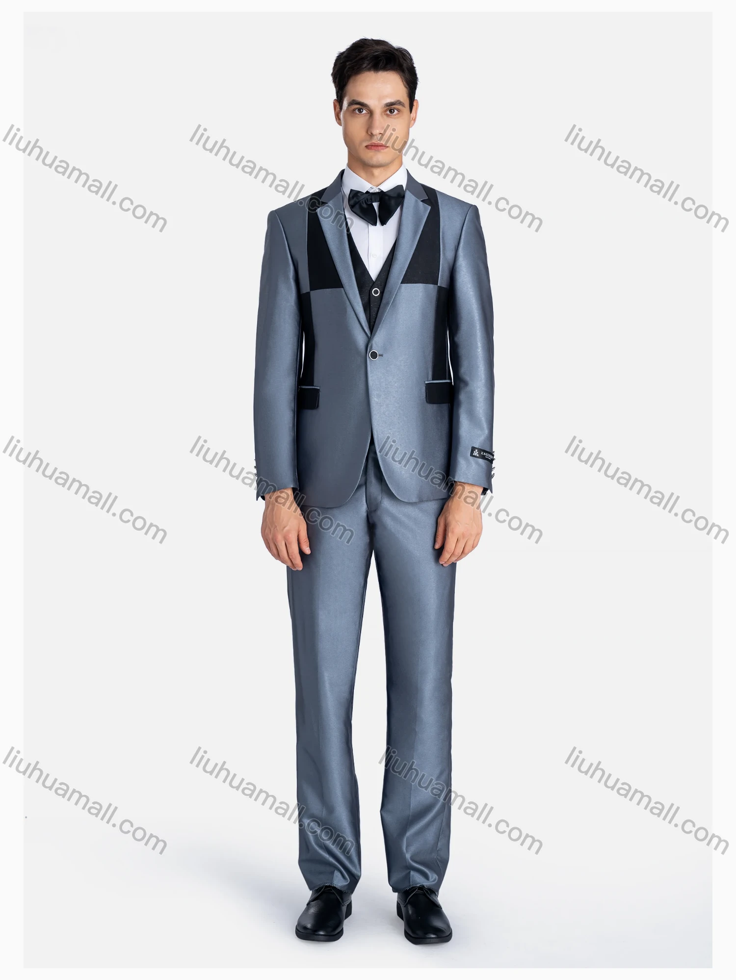 Wholesale Men's Formal Lapel Colorblock One Button Blazer & Waistcoat & Pants 3 Pieces Suit Set - Liuhuamall