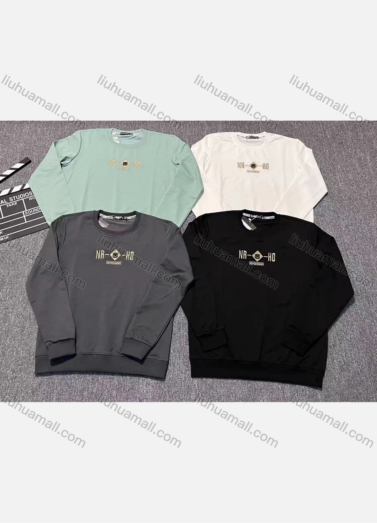 Wholesale Men's Casual Icon & Letter Print Drawstring Long Sleeve Kangaroo Pocket Sweatshirt - Liuhuamall