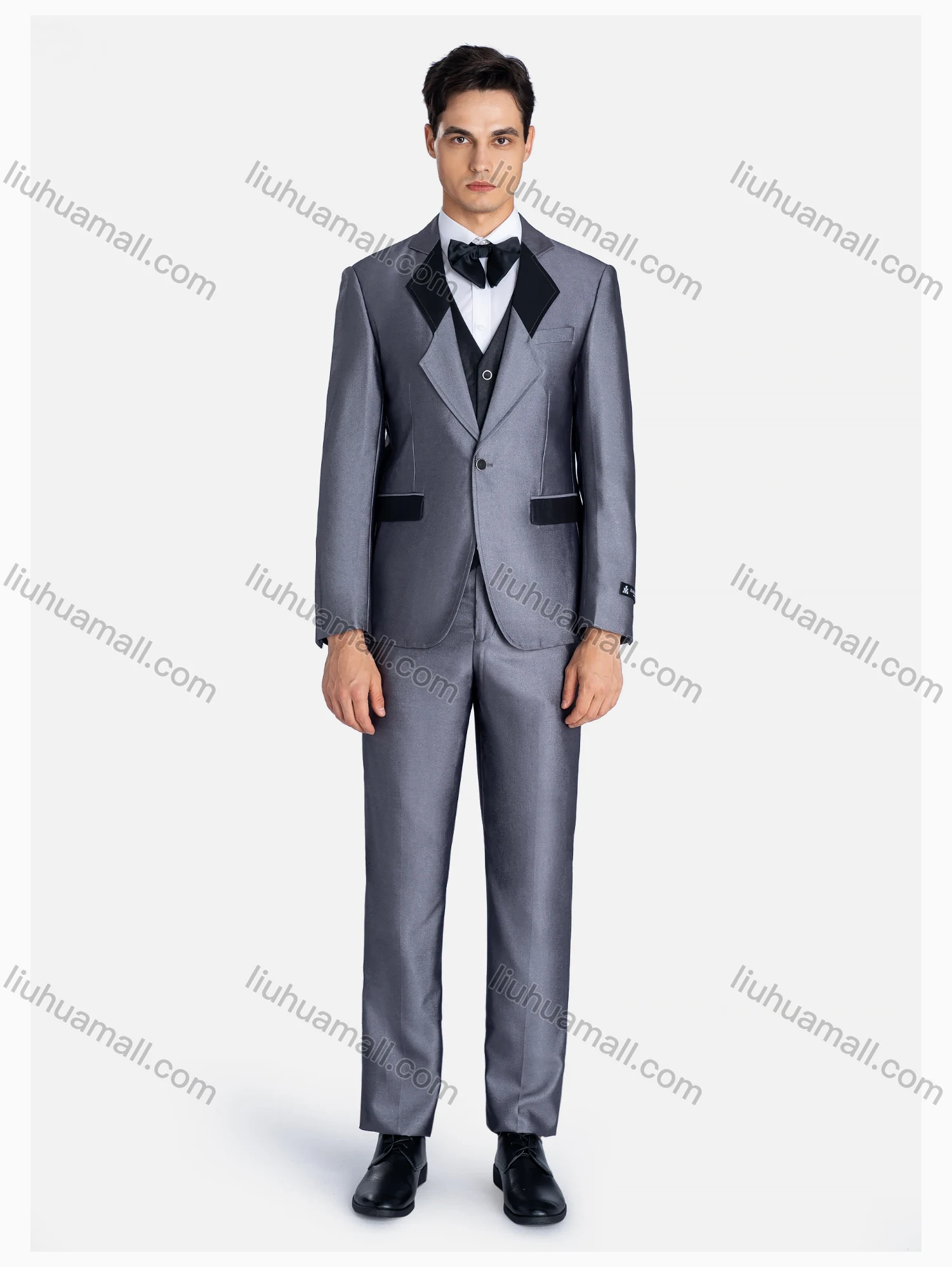 Wholesale Men's Formal Lapel Colorblock One Button Blazer & Waistcoat & Pants 3 Pieces Suit Set - Liuhuamall