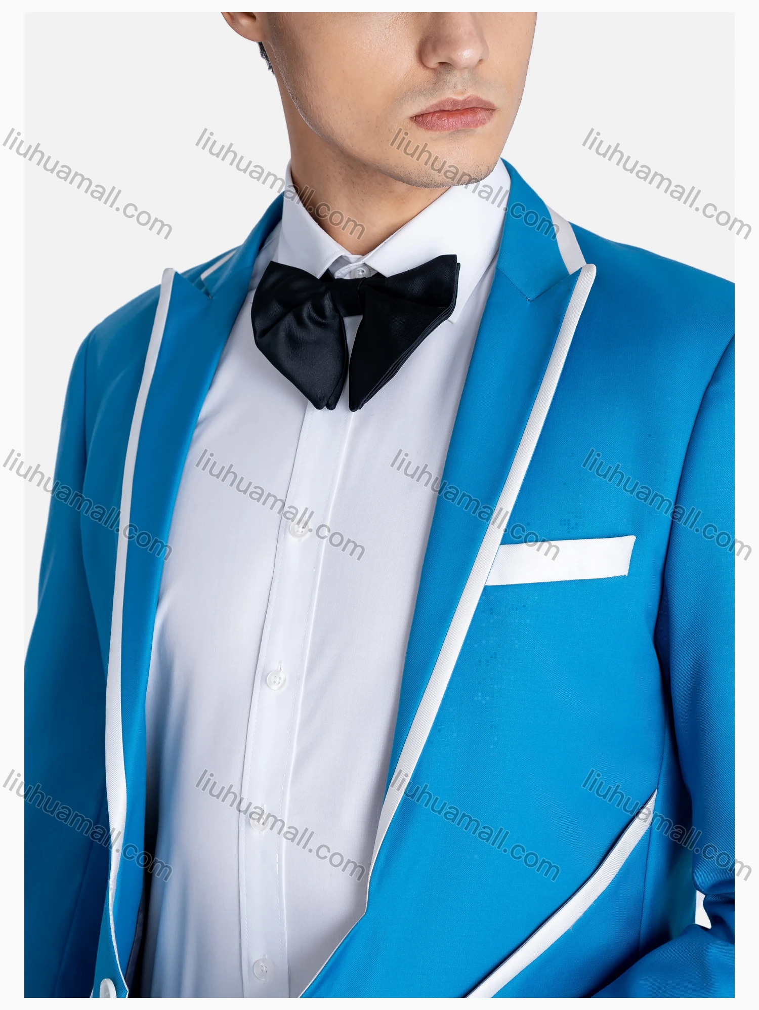 Wholesale Men's Formal Lapel Contrast Blazer & Pants 2 Pieces Suit Set - Liuhuamall