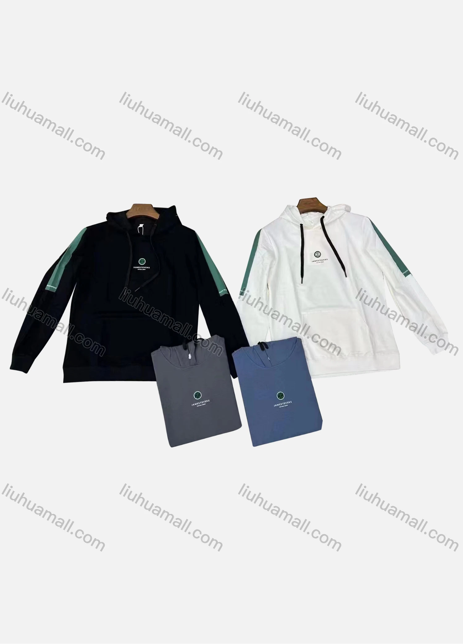 Wholesale Men's Casual Colorblock Icon & Letter Print Drawstring Long Sleeve Kangaroo Pocket Hoodie - Liuhuamall