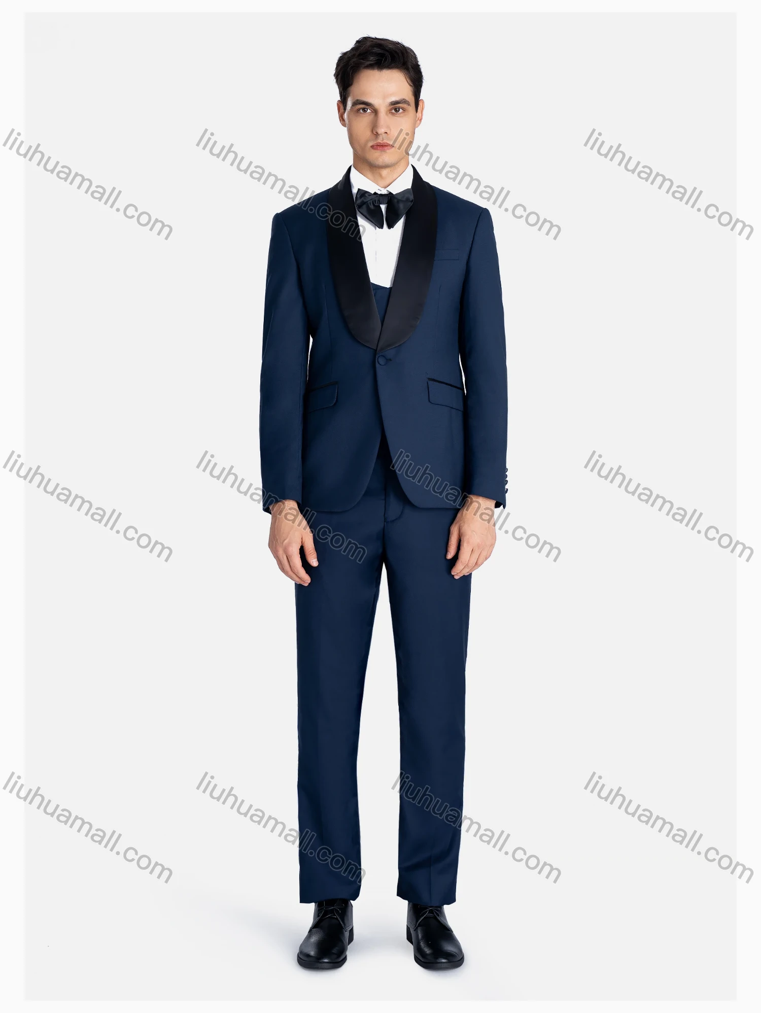 Wholesale Men's Formal Lapel Contrast Patch Pockets Blazer & Waistcoat & Pants 3 Pieces Suit Set - Liuhuamall