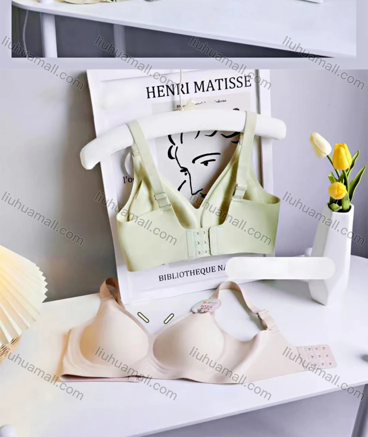 Wholesale Women's Comfy Plain Seamless Bralette&Panty 2 Piece Sets - Liuhuamall