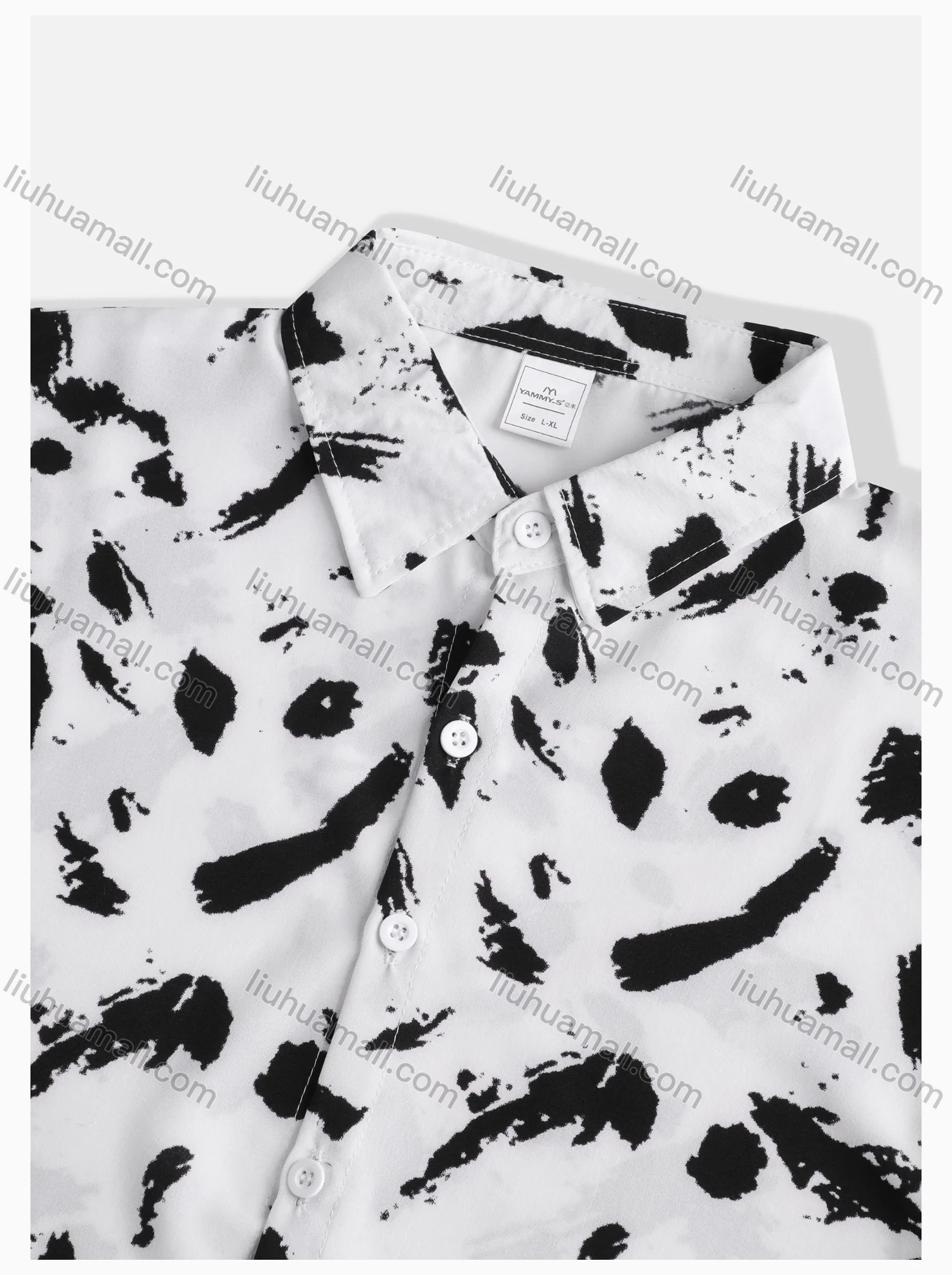 Wholesale Women's Allover Print Regular Fit Button Down Casual Shirt Without Hijab - Liuhuamall