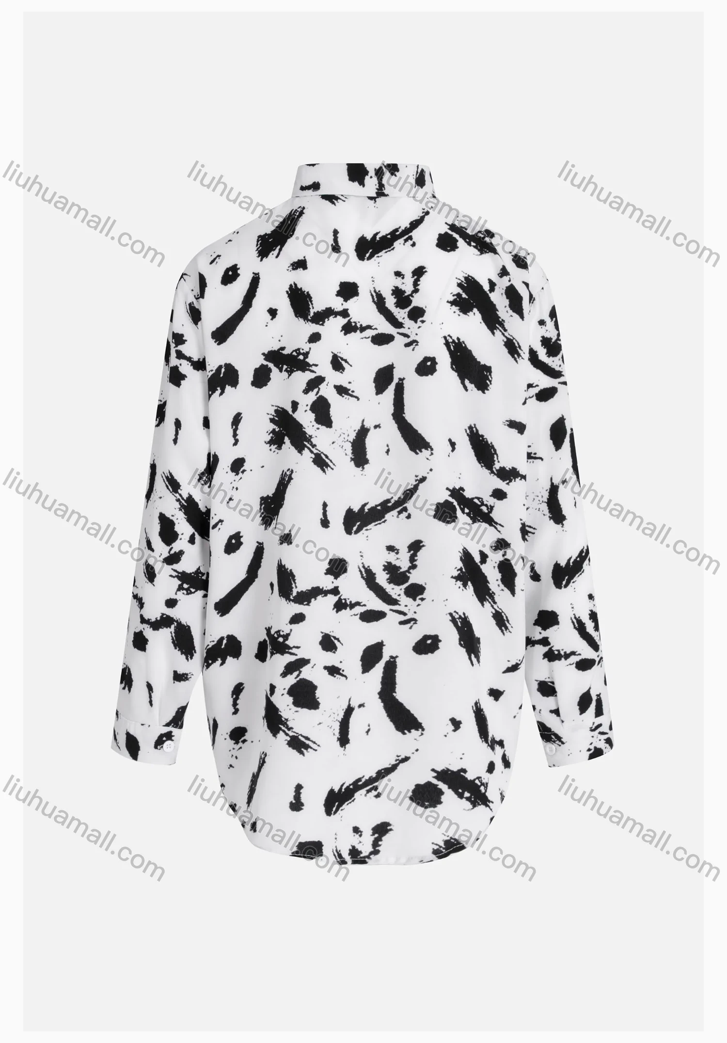 Wholesale Women's Allover Print Regular Fit Button Down Casual Shirt Without Hijab - Liuhuamall