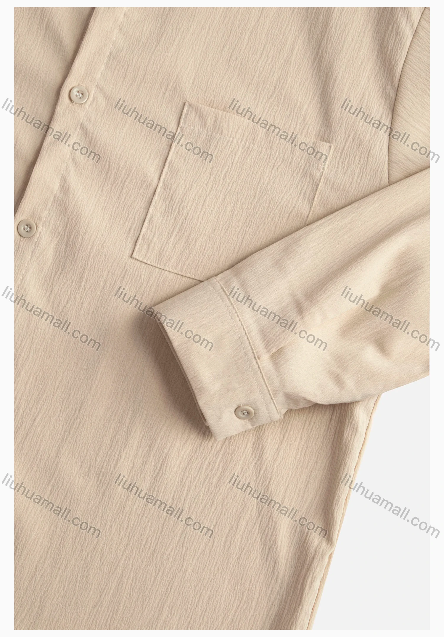 Wholesale Women's Plain Regular Fit Patch Pocket Button Down Casual Shirt Without Hijab - Liuhuamall