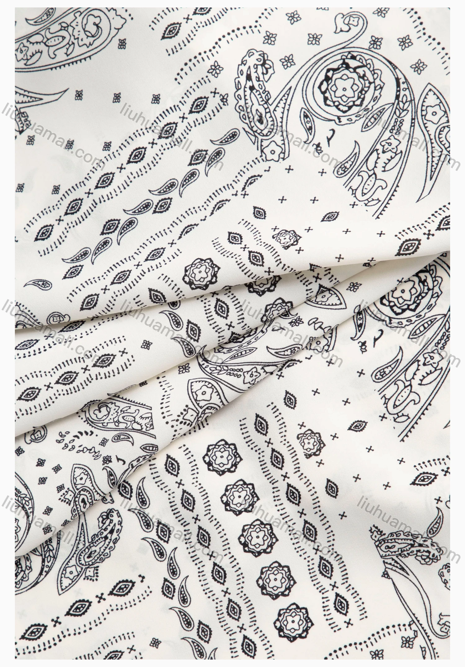 Wholesale Women's Paisley Print Regular Fit Patch Pocket Button Down Casual Shirt Without Hijab - Liuhuamall