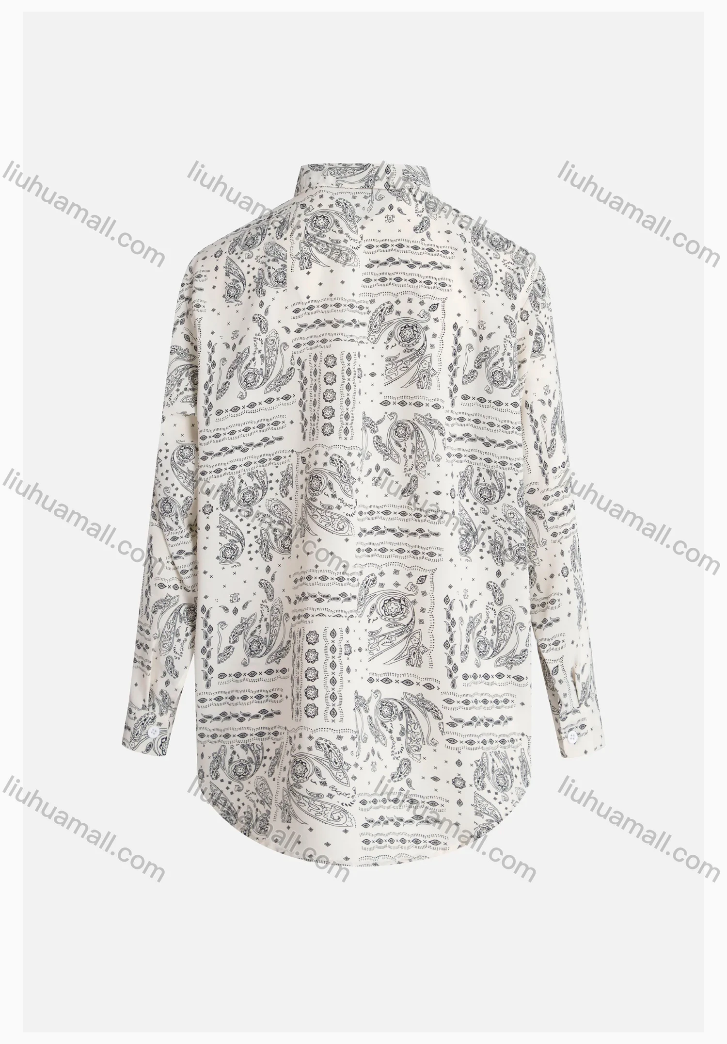 Wholesale Women's Paisley Print Regular Fit Patch Pocket Button Down Casual Shirt Without Hijab - Liuhuamall