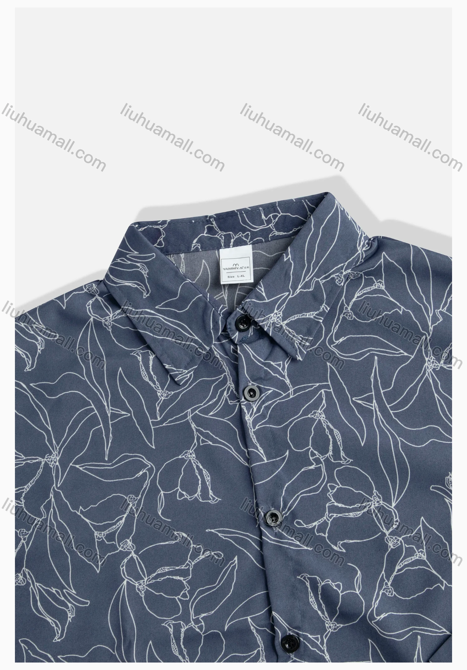 Wholesale Women's Floral Print Regular Fit Patch Pocket Button Down Casual Shirt Without Hijab - Liuhuamall