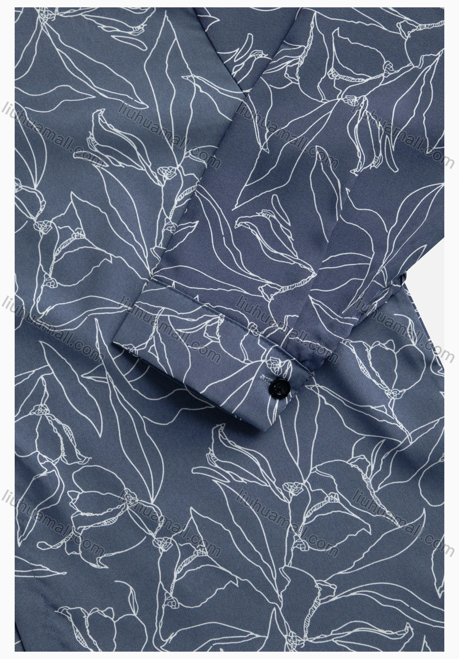 Wholesale Women's Floral Print Regular Fit Patch Pocket Button Down Casual Shirt Without Hijab - Liuhuamall