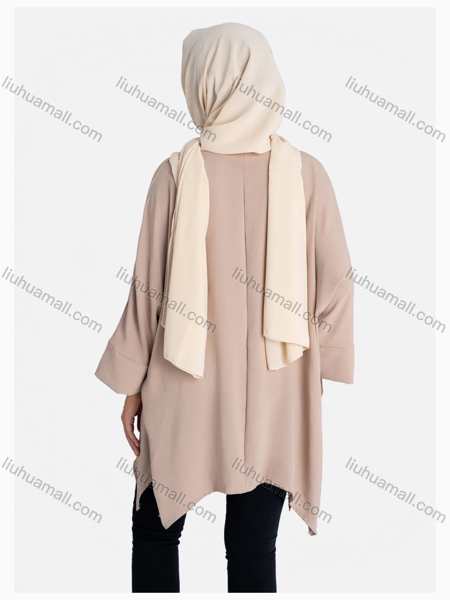 Wholesale Women's Plain 3/4 Sleeve Hanky Hem Button Front Casual Tunic - Liuhuamall