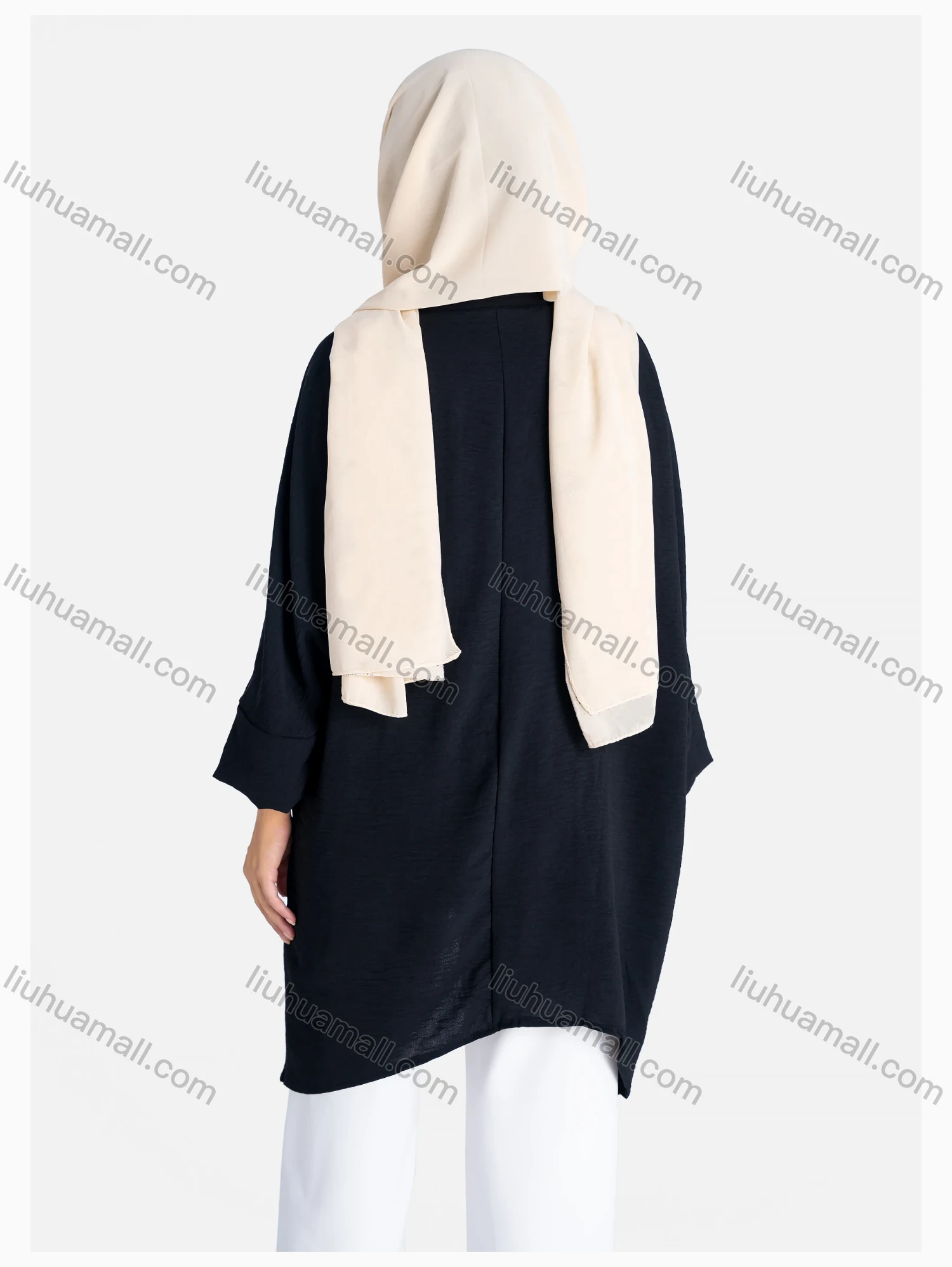 Wholesale Women's Plain 3/4 Sleeve Hanky Hem Button Front Casual Tunic - Liuhuamall