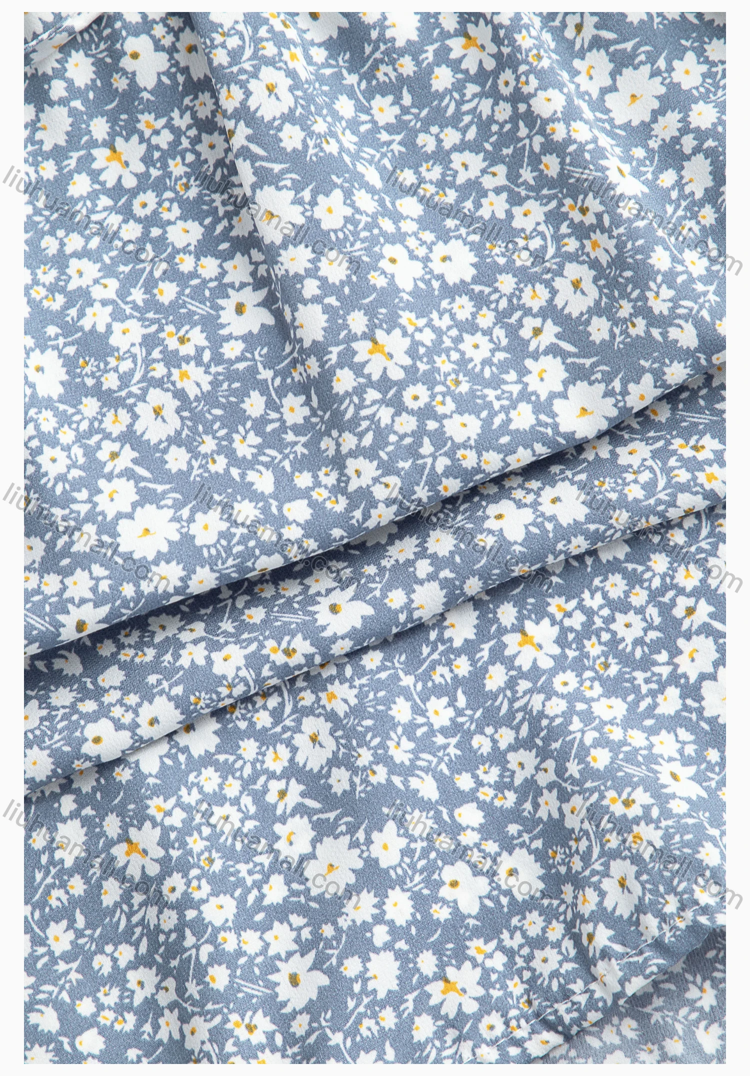 Wholesale Women's Crew Neck Drawstring Long Sleeve Floral Print Tunic - Liuhuamall