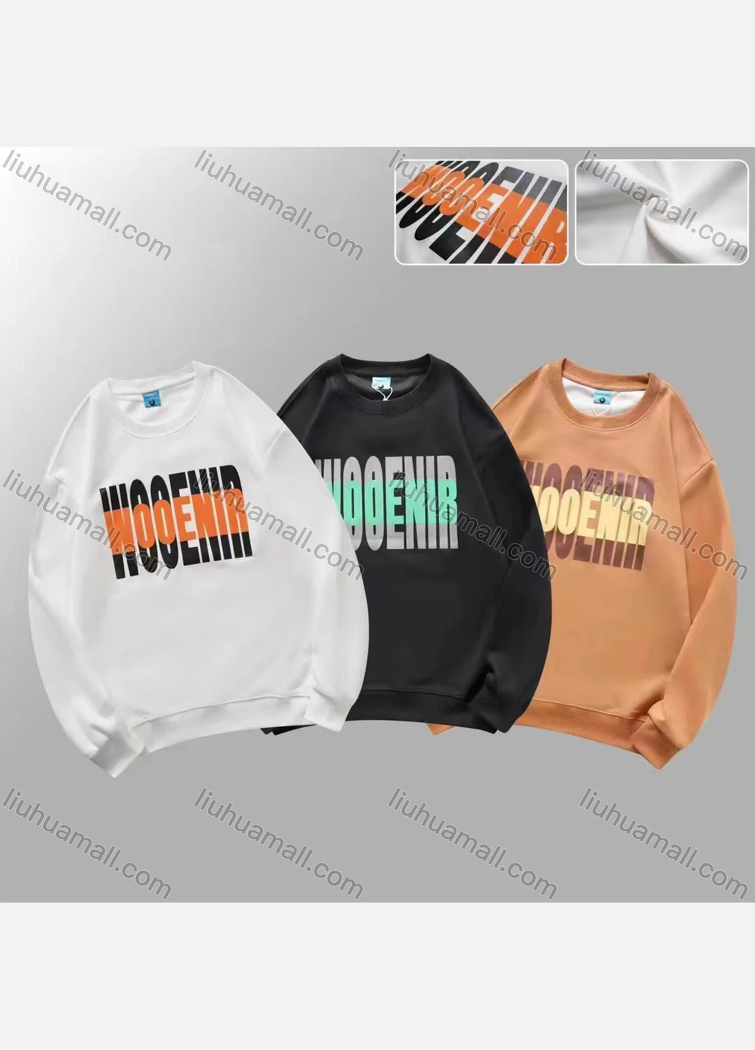 Wholesale Men's Casual Letter Print Round Neck Long Sleeve Sweatshirt - Liuhuamall