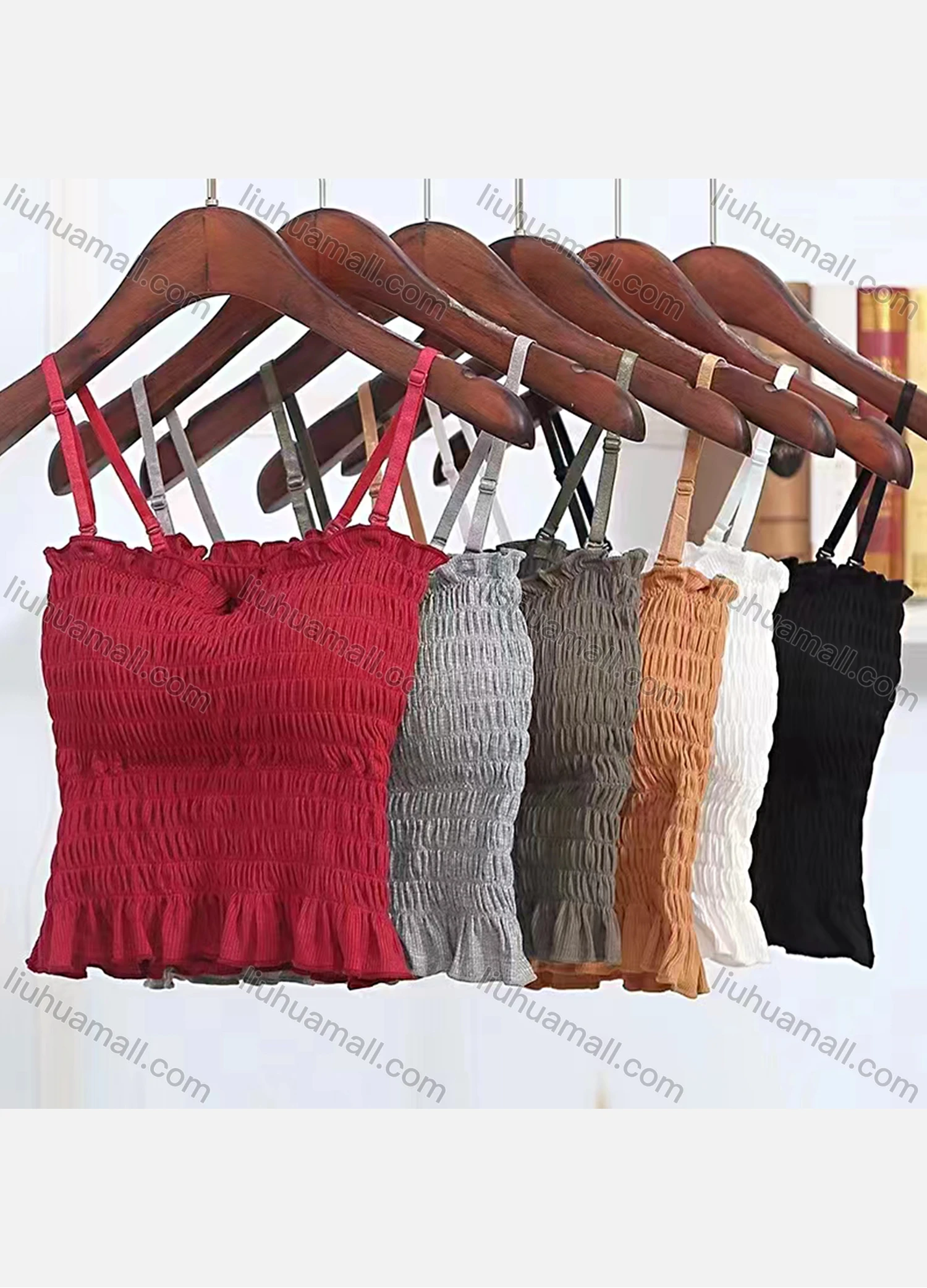 Wholesale Women's Casual Ruffle Hem Plain Cami Top - Liuhuamall