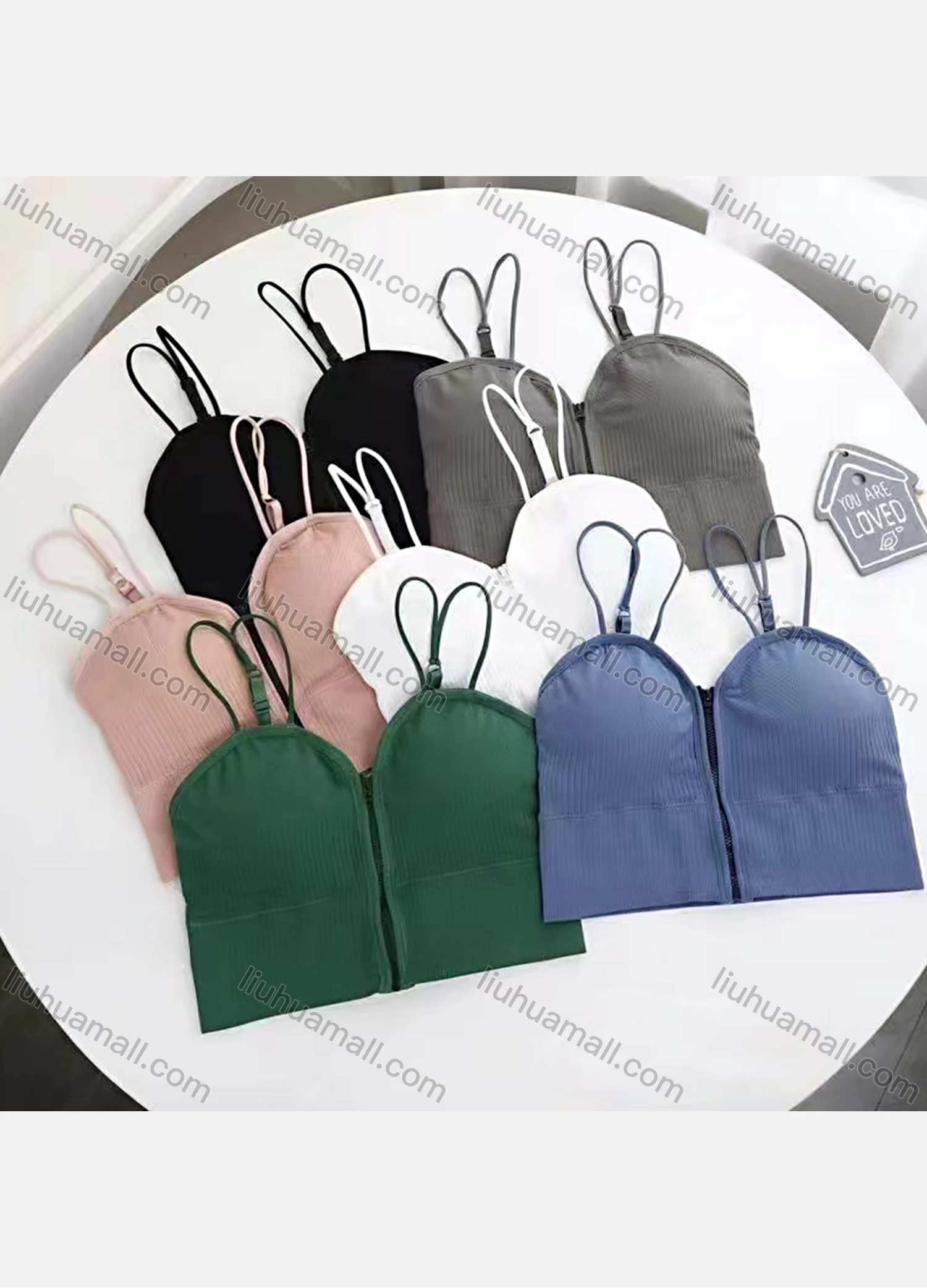 Wholesale Women's Causal Zipper Plain Cami Top - Liuhuamall