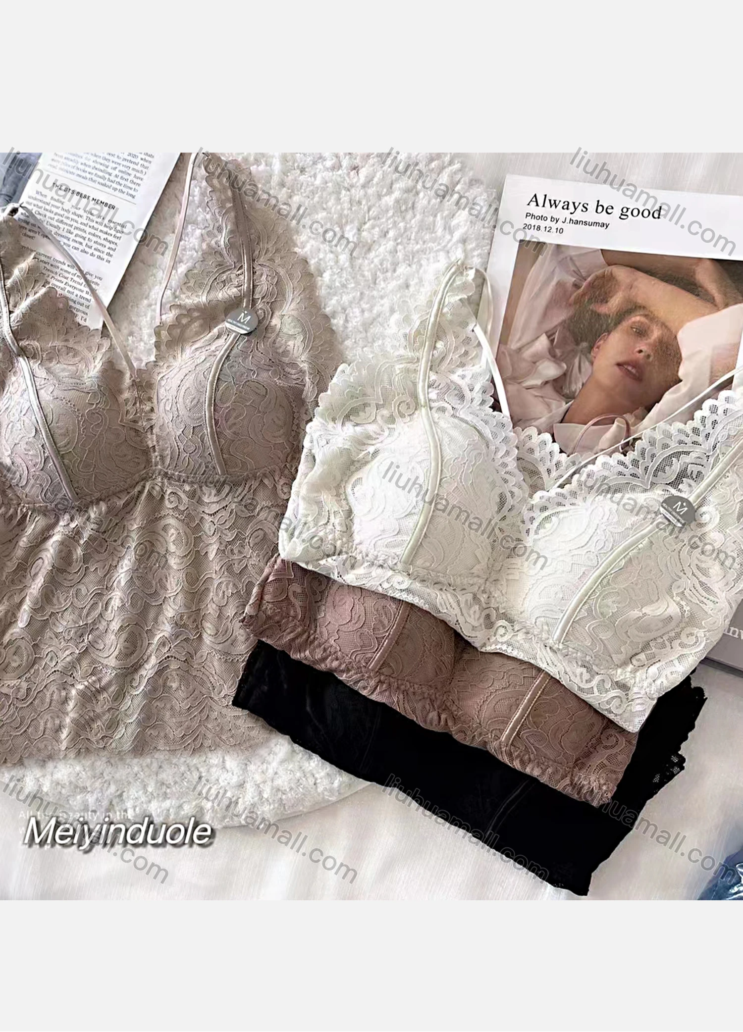 Wholesale Women's Sexy Lace Applique Built-in Bra Camisole - Liuhuamall