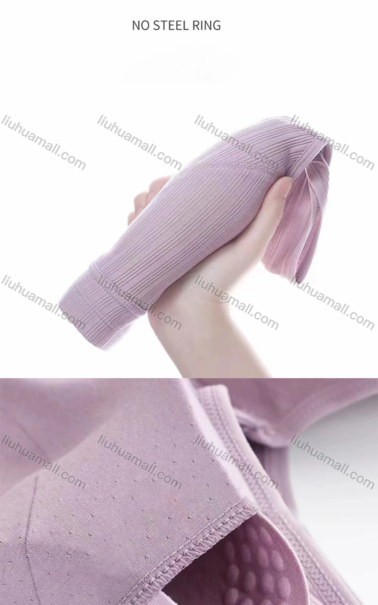 Wholesale Women's Comfy Texture Zipper Bra With Removable Cheast Pad - Liuhuamall