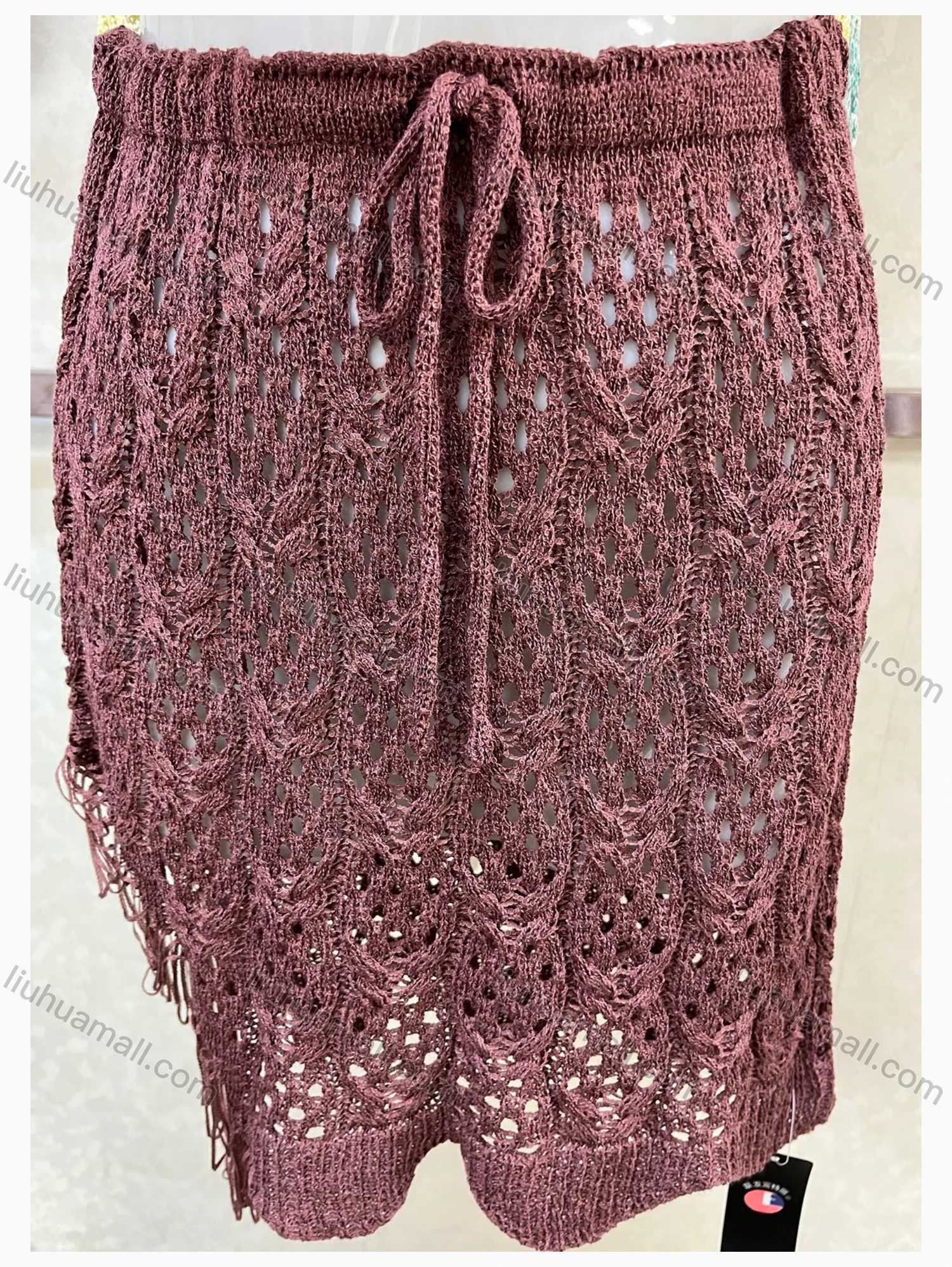 Wholesale Women's Plain Woven Drawstring Skirt - Liuhuamall