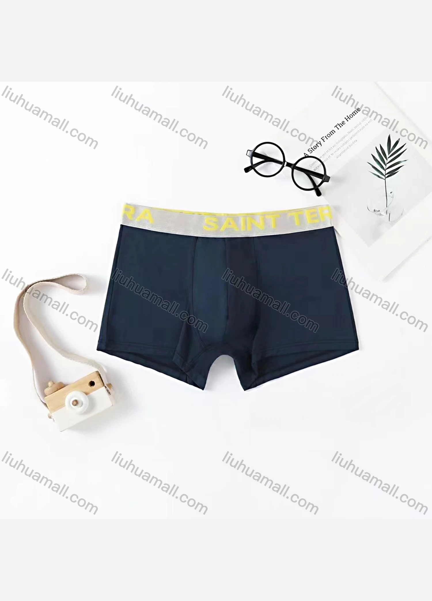 Wholesale Men's Comfy Letter Trim Waistband Stretchy Boxer Briefs - Liuhuamall