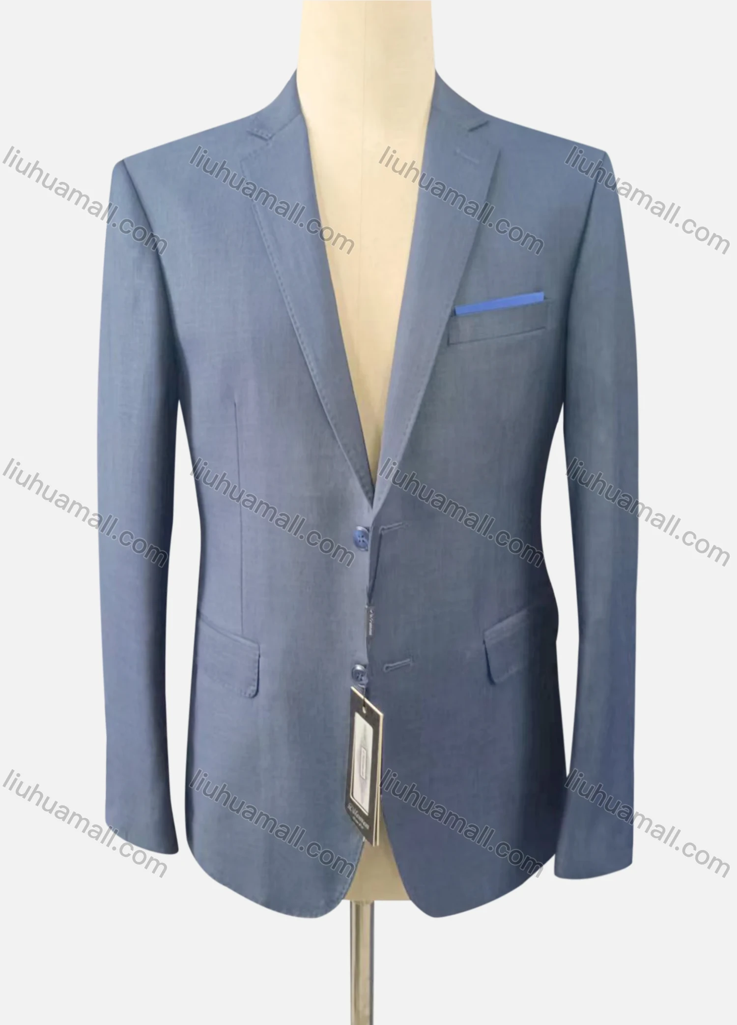 Wholesale Men's Formal Plain Long Sleeve Lapel Single Breasted Pockets Blazer Jackets & Pants 2 Piece Sets - Liuhuamall