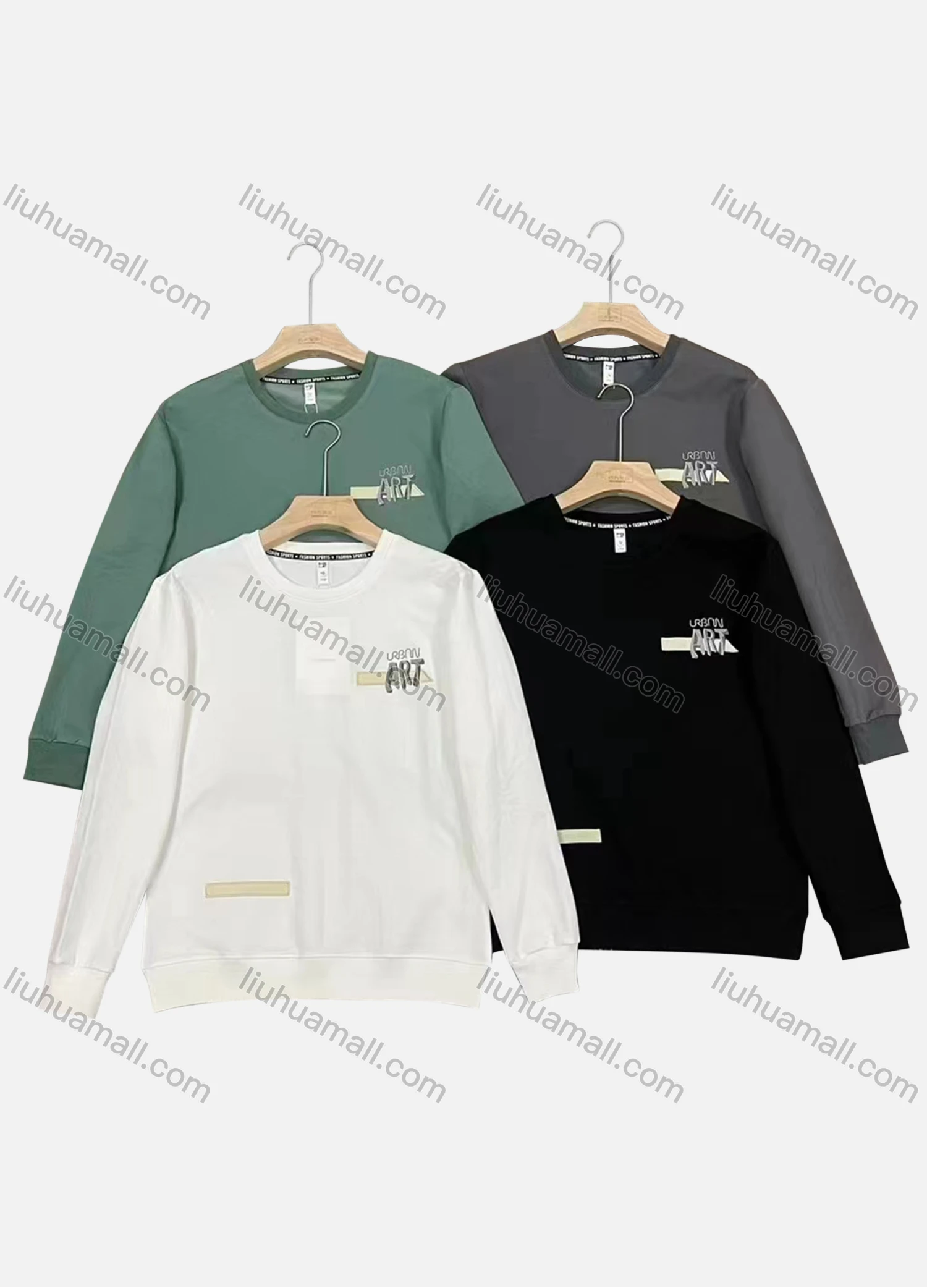 Wholesale Men's Casual Crew Neck Long Sleeve Letter Print Sweatshirts - Liuhuamall