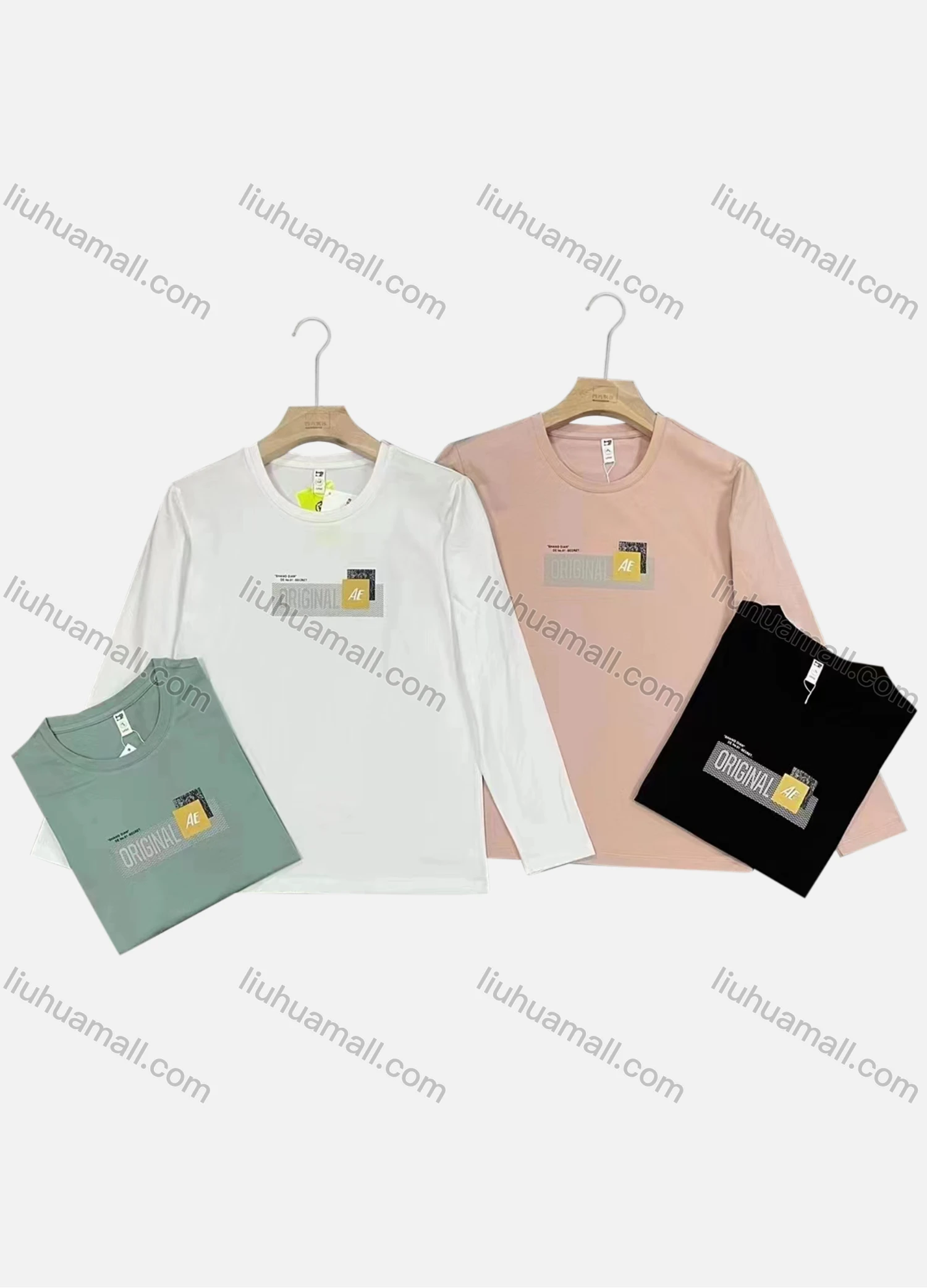 Wholesale Men's Casual Crew Neck Long Sleeve Letter Graphic Pullover Tops - Liuhuamall