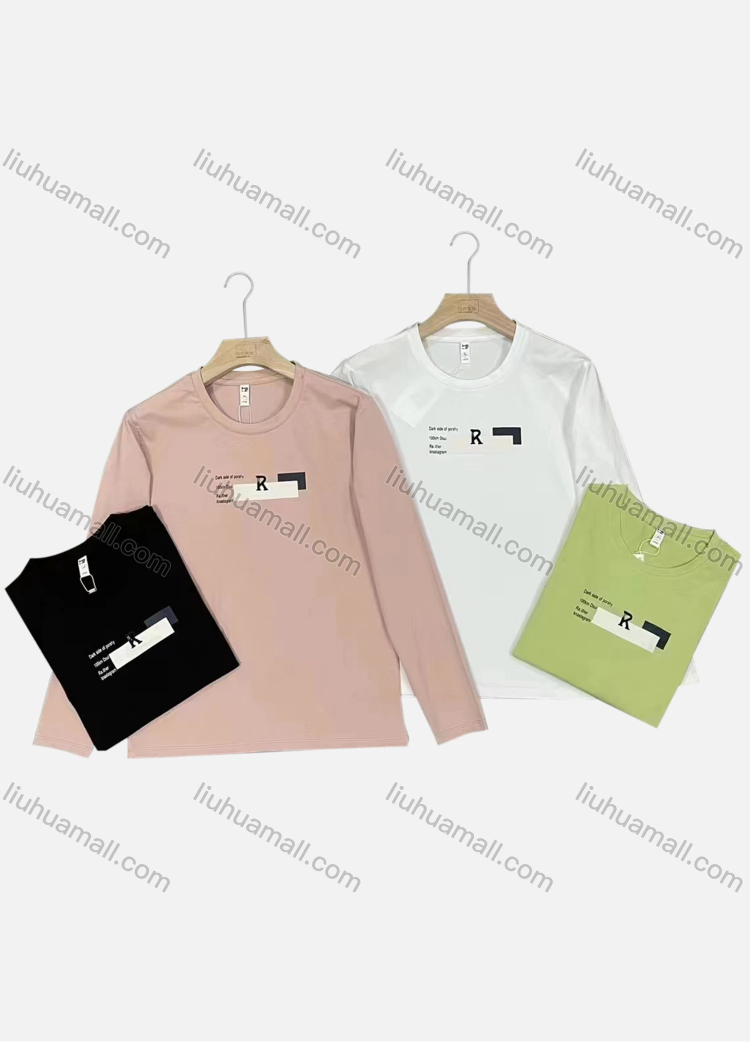 Wholesale Men's Casual Crew Neck Long Sleeve Letter Graphic Pullover Tops - Liuhuamall