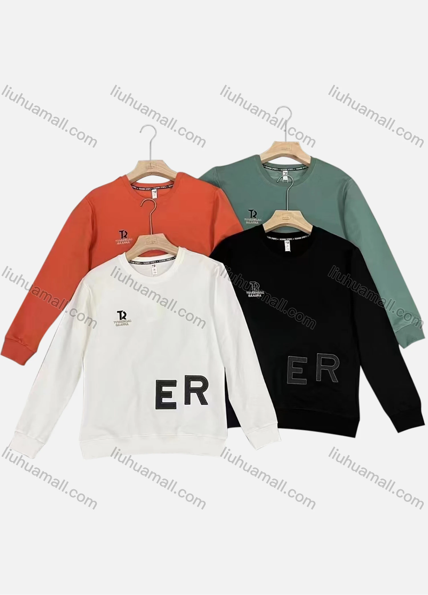 Wholesale Men's Casual Crew Neck Long Sleeve Letter Print Pullover Sweatshirts - Liuhuamall