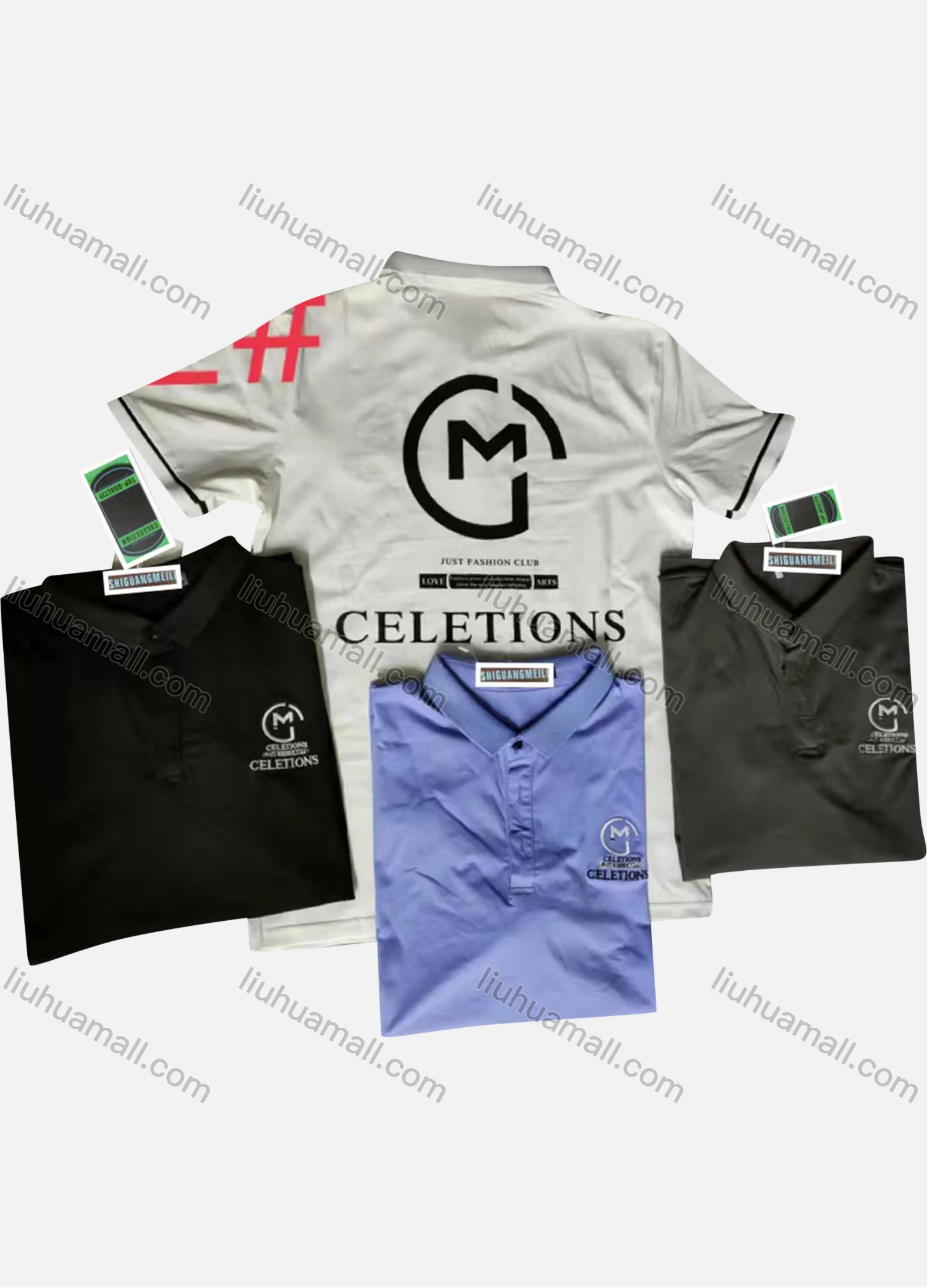 Wholesale Men's Short Sleeve Letter Print Polo Shirt - Liuhuamall