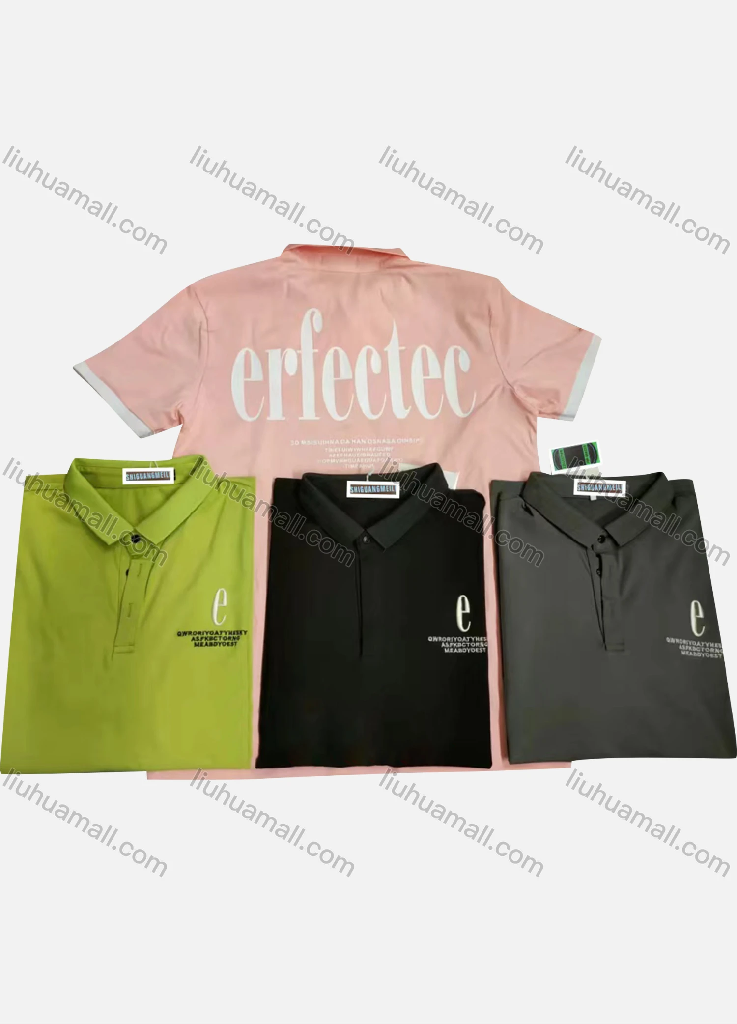 Wholesale Men's Short Sleeve Letter Print Polo Shirt - Liuhuamall