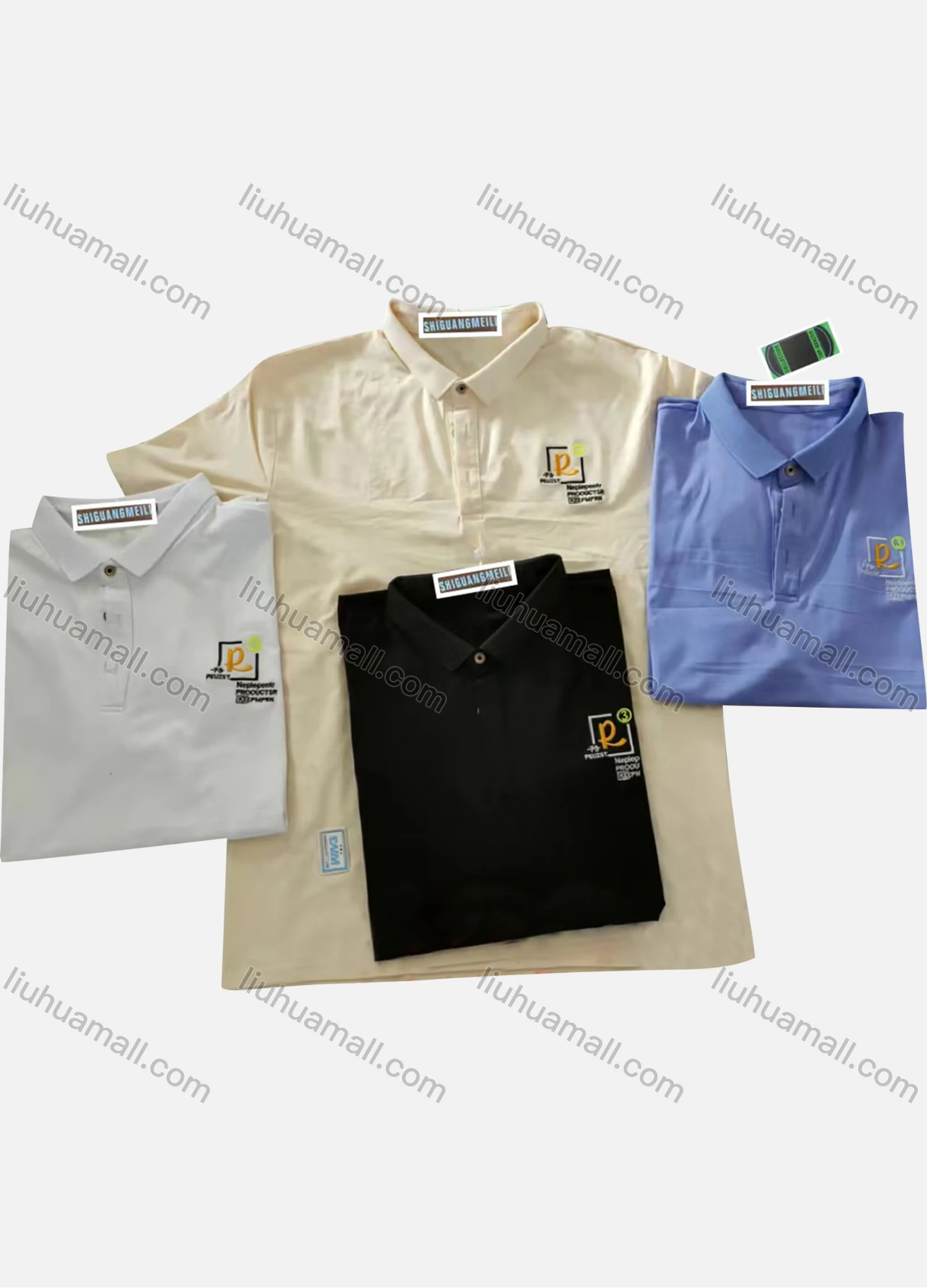 Wholesale Men's Short Sleeve Logo Print Polo Shirt - Liuhuamall