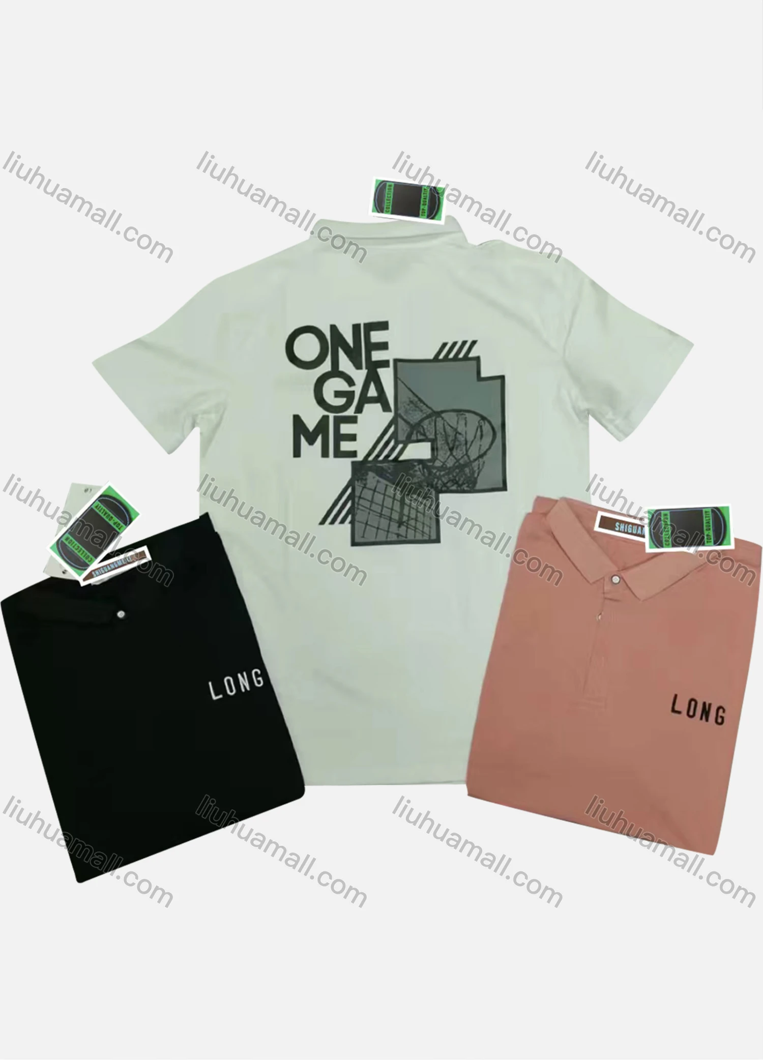 Wholesale Men's Short Sleeve Letter & Graphic Print Polo Shirt - Liuhuamall