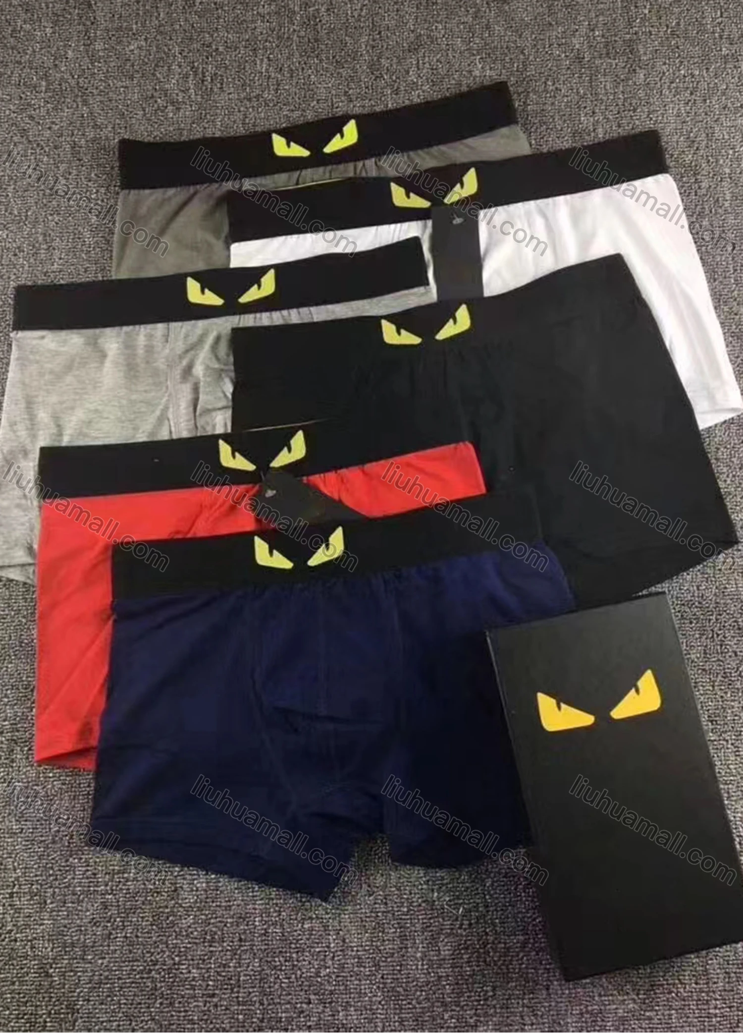 Wholesale Men's Plain Cartoon Print Breathable Boxers - Liuhuamall