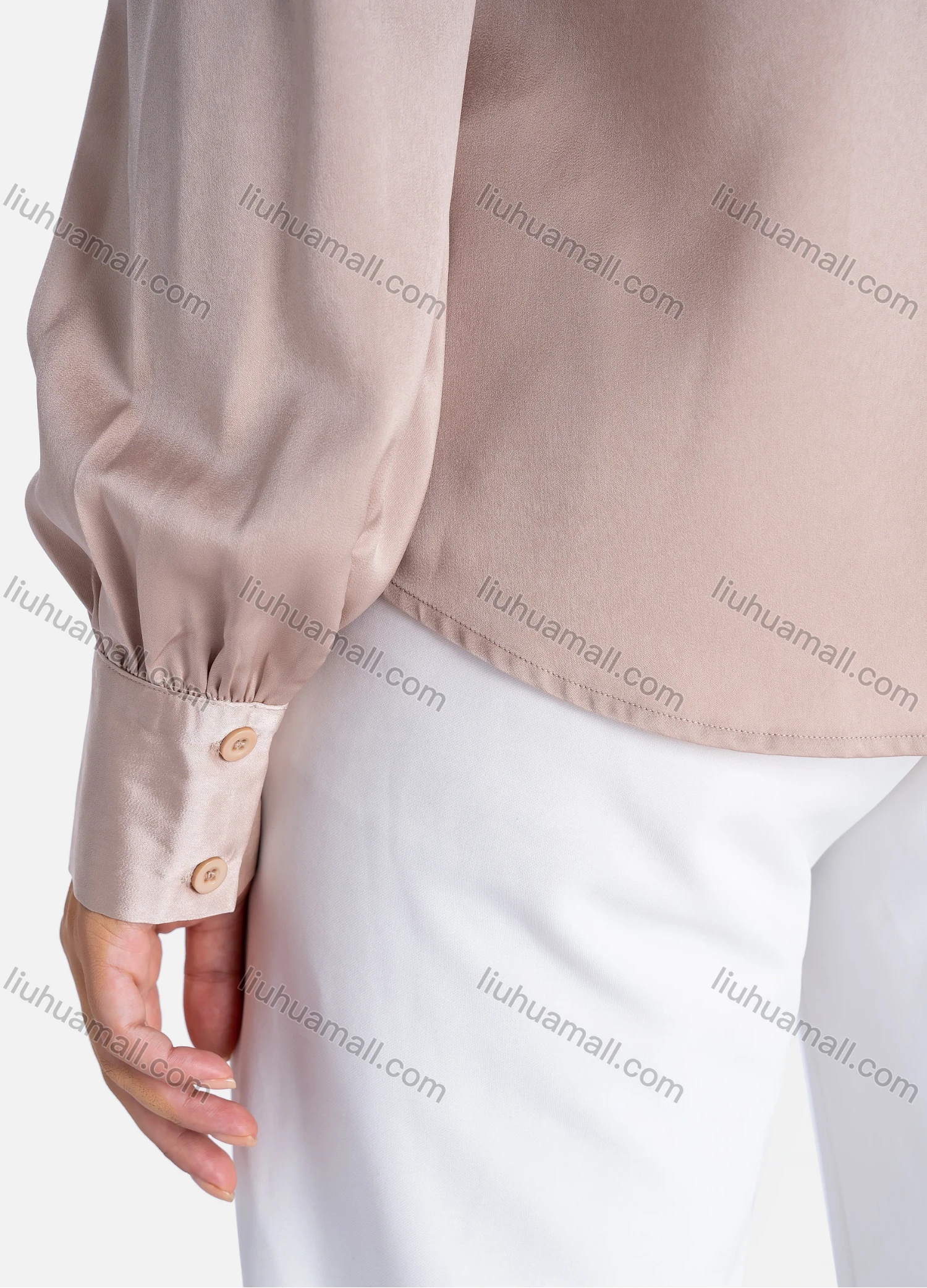 Wholesale Women's Casual Plain Turtleneck Long Sleeve Blouse V2745# - Liuhuamall