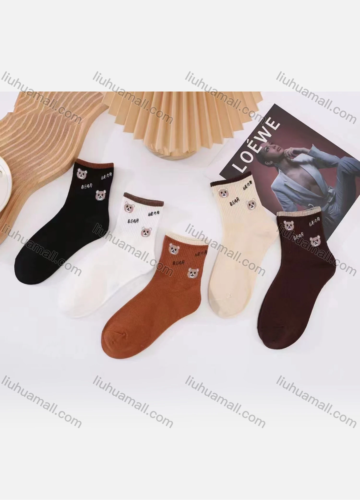Wholesale Women's Comfy Cartoon Print Cushioned Ankle Socks - Liuhuamall